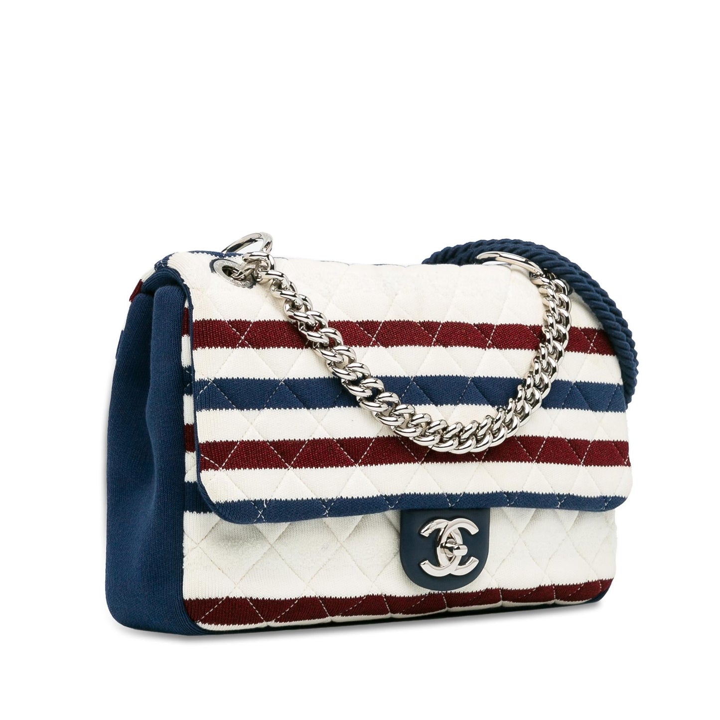 Chanel Jumbo Stripe Jersey Felt And Rope Flap (Shg-1O7U9U) Bag