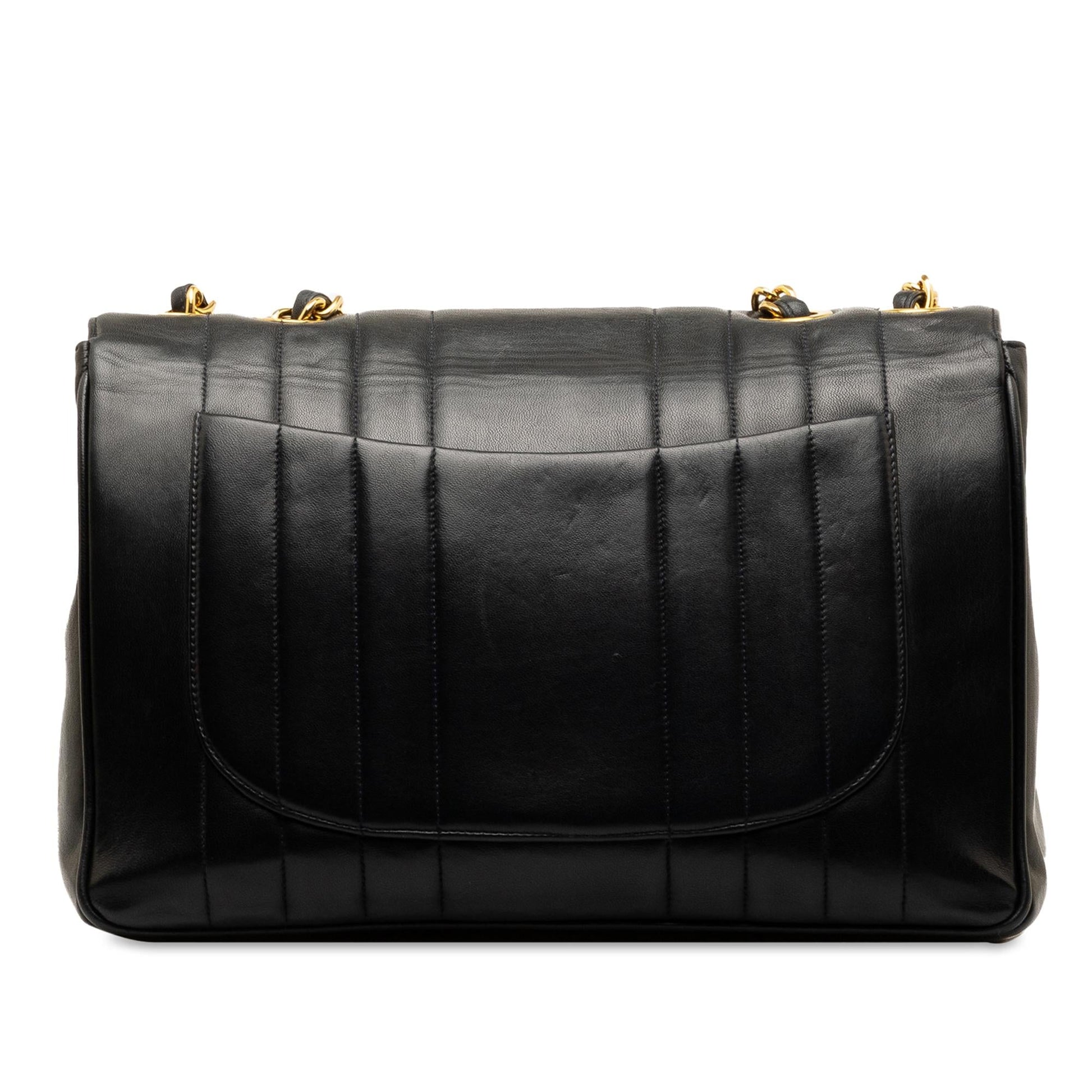 Chanel Jumbo Vertical Quilt Lambskin Single Flap Handbag