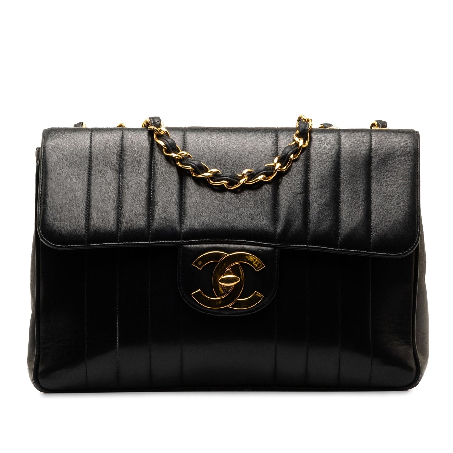 Chanel Jumbo Vertical Quilt Lambskin Single Flap Handbag