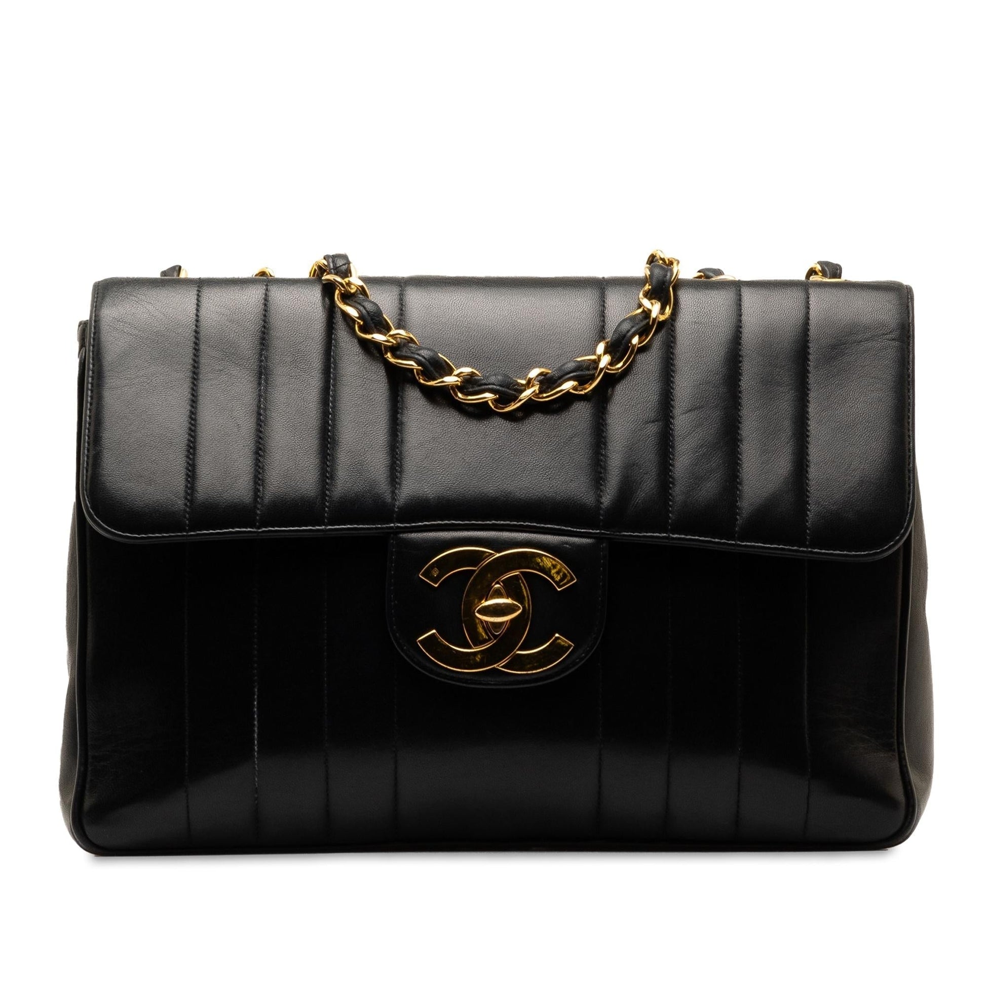 Chanel Jumbo Vertical Quilt Lambskin Single Flap (Shg-Nnbzf8) Bag
