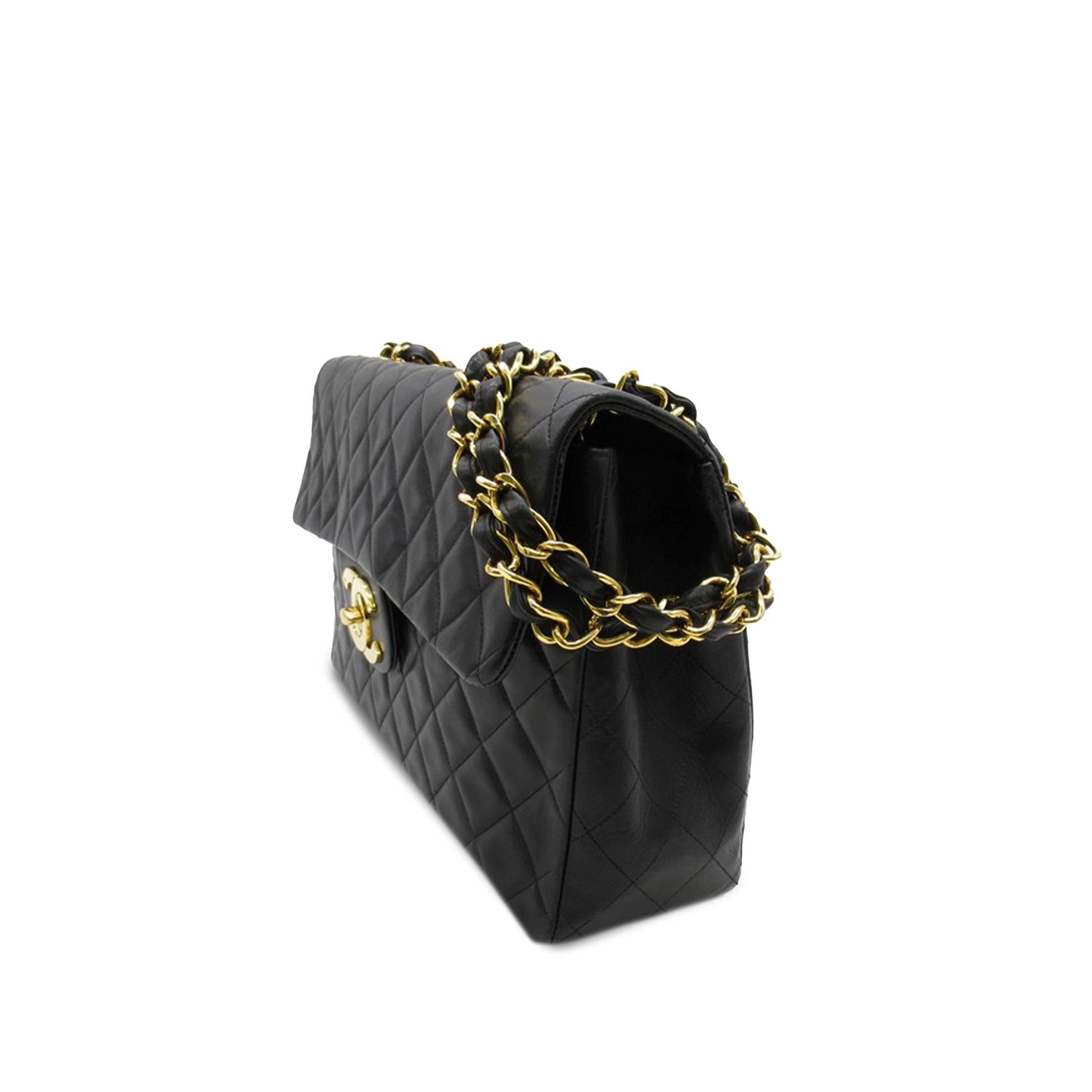 Chanel Jumbo Xl Classic Lambskin Maxi Single Flap (Shg-Ye27Fd) Bag