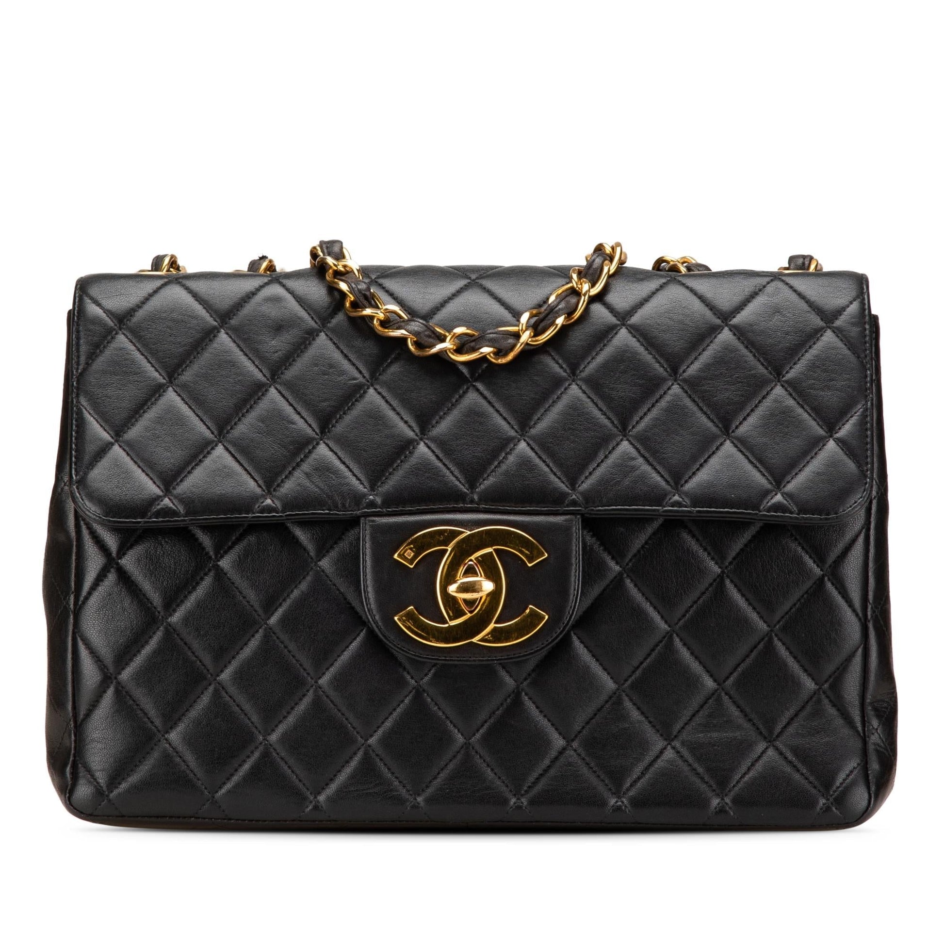 Chanel Jumbo XL Classic Lambskin Single Flap Handbag Flap 2
