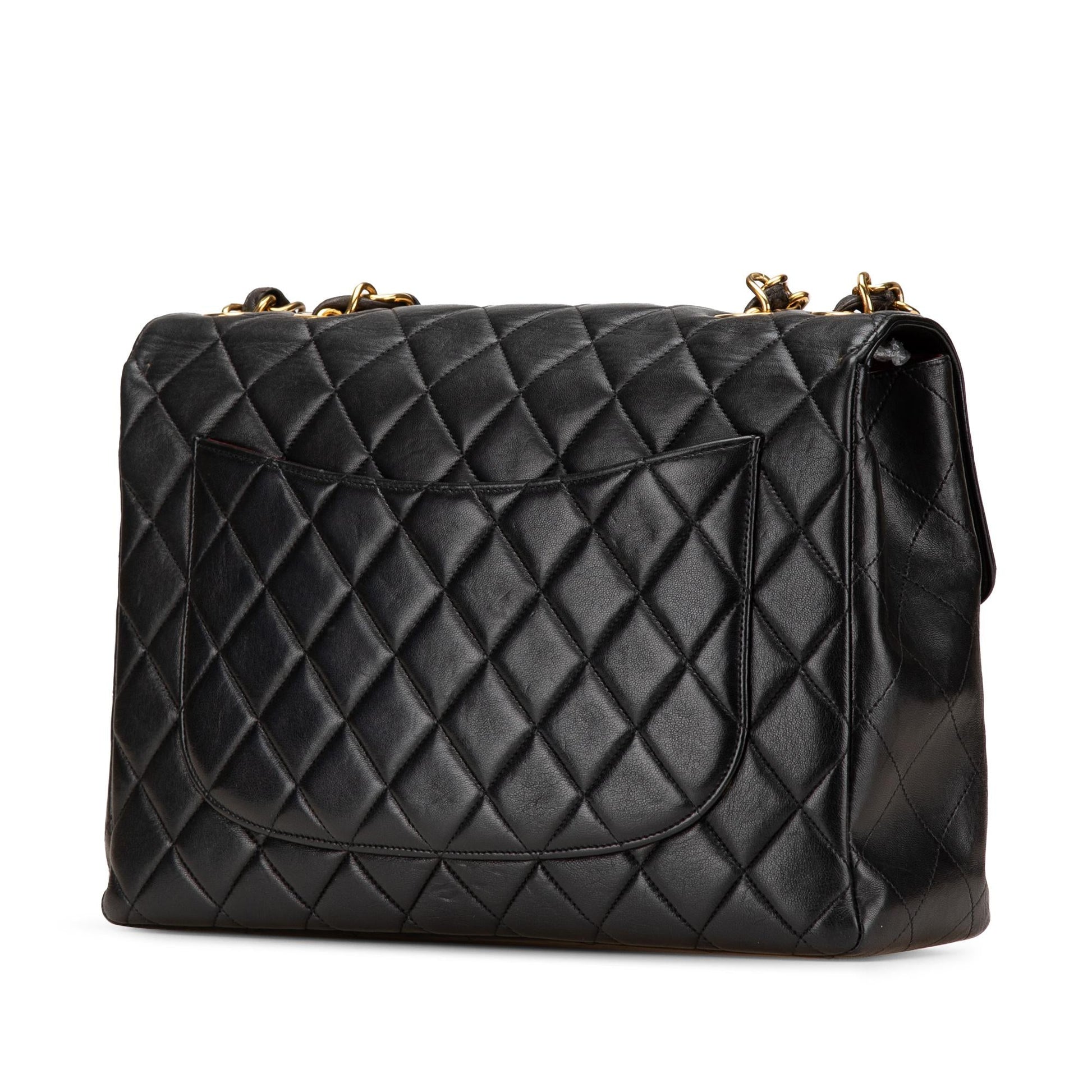 Chanel Jumbo XL Classic Lambskin Single Flap Handbag Flap 2