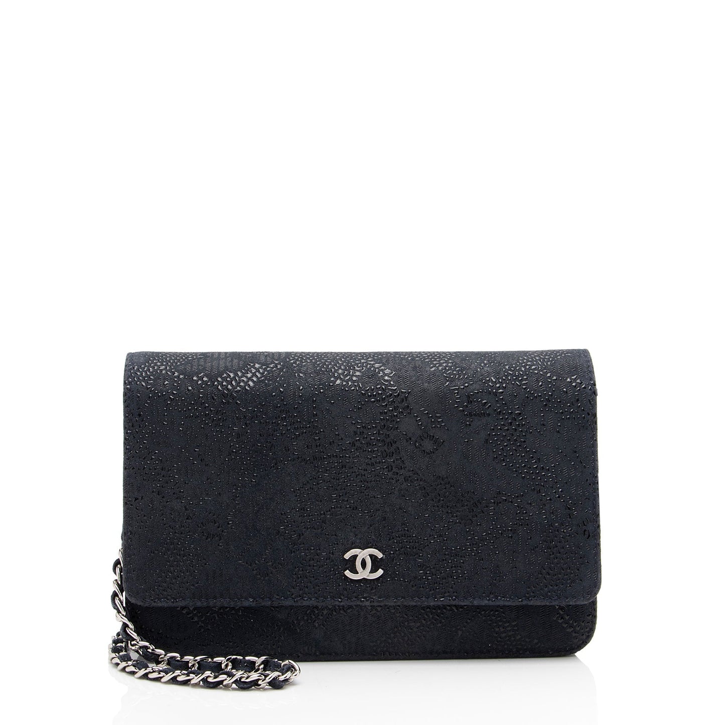 Chanel Lace Embossed Goatskin Classic on Wallet Case