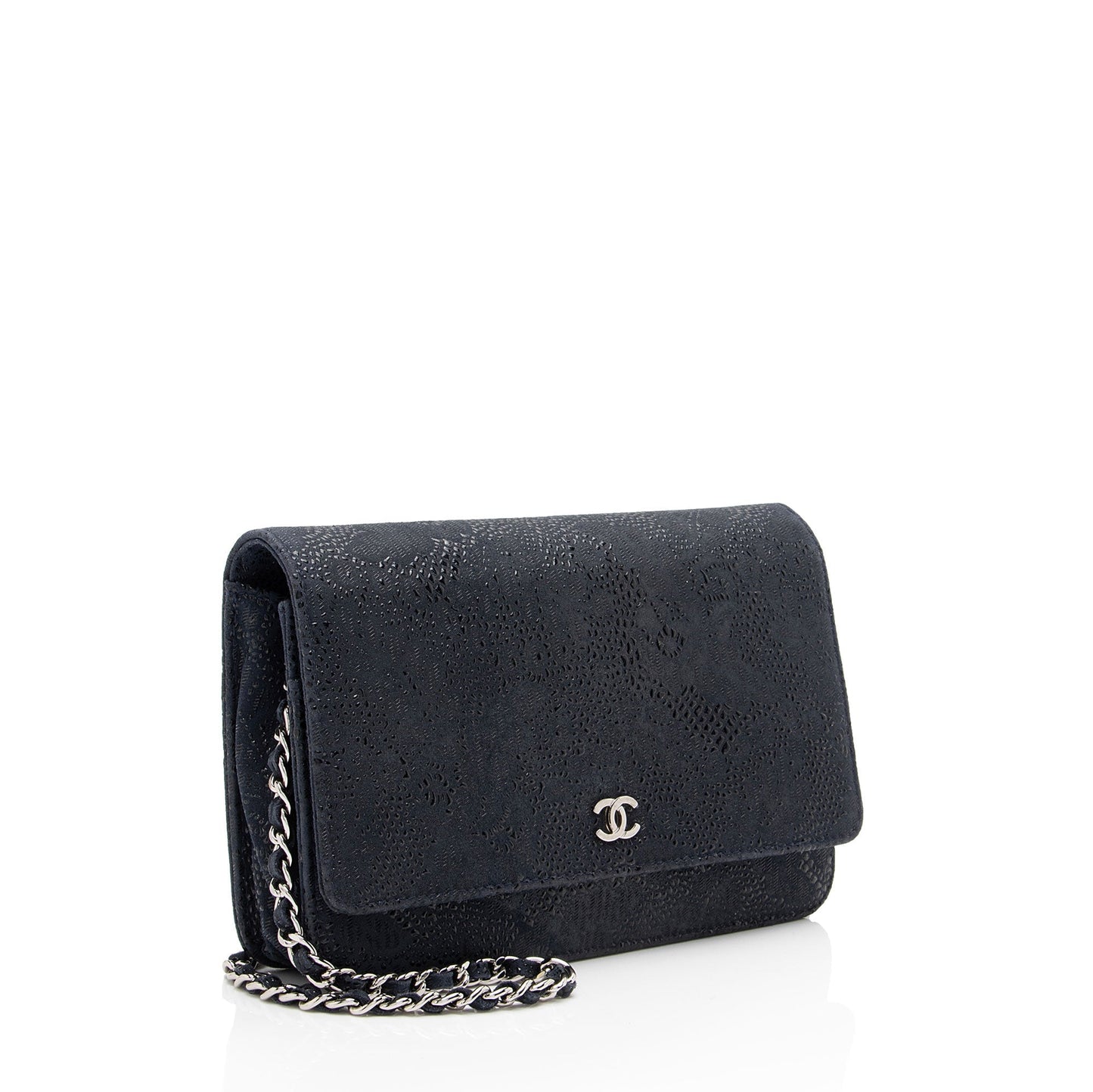 Chanel Lace Embossed Goatskin Classic on Wallet Case
