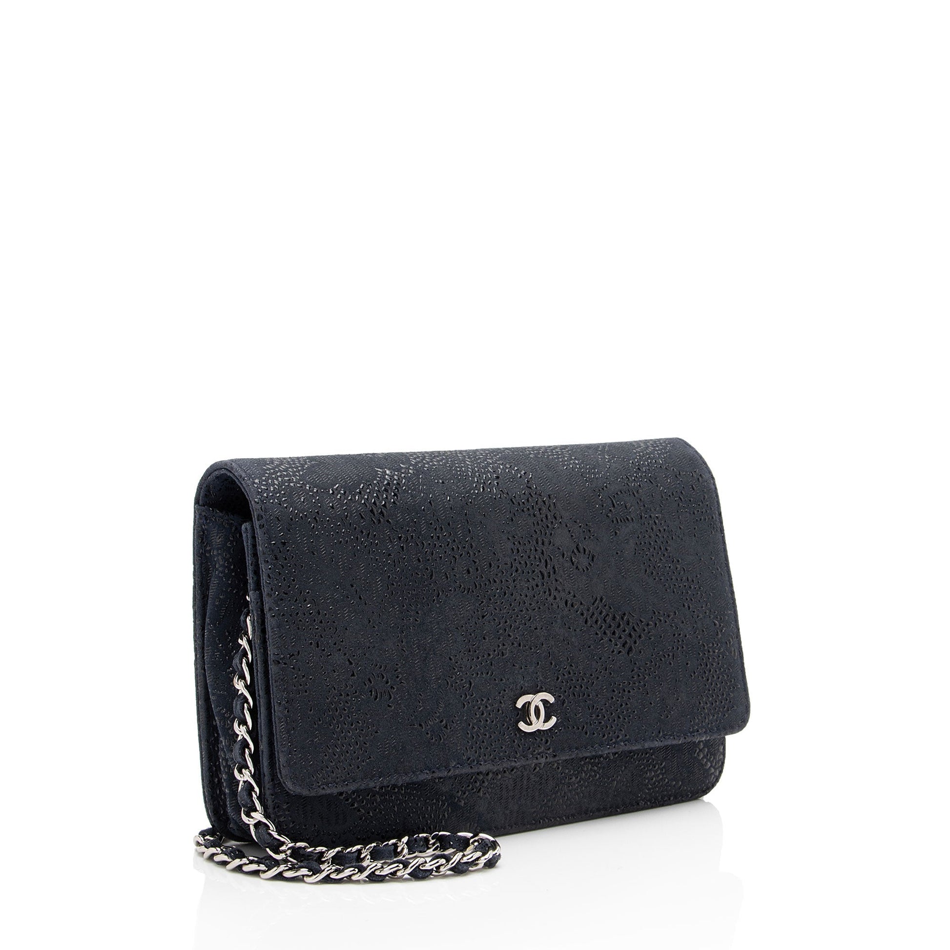 Chanel Lace Embossed Goatskin Classic on Wallet Case