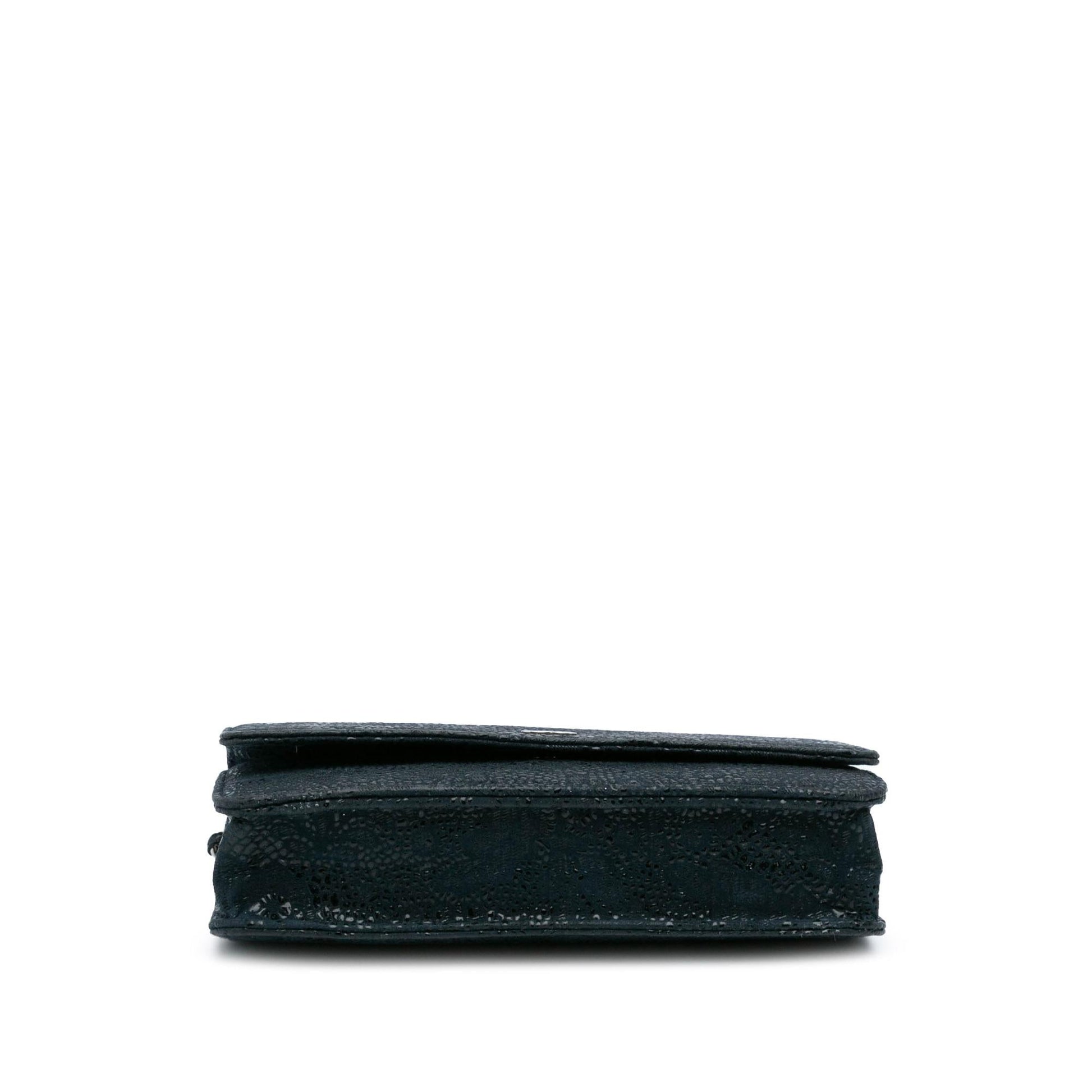 Chanel Lace Overlay Goatskin On Wallet Case