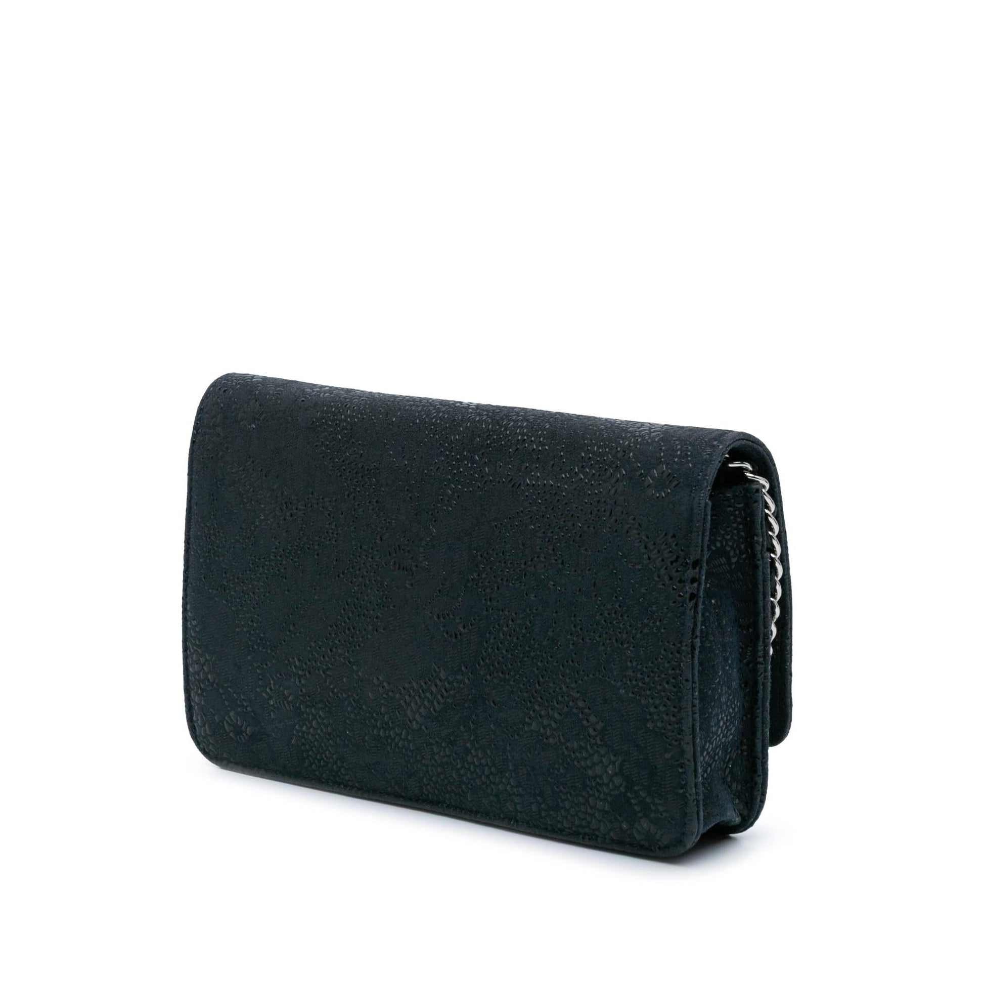 Chanel Lace Overlay Goatskin On Wallet Case