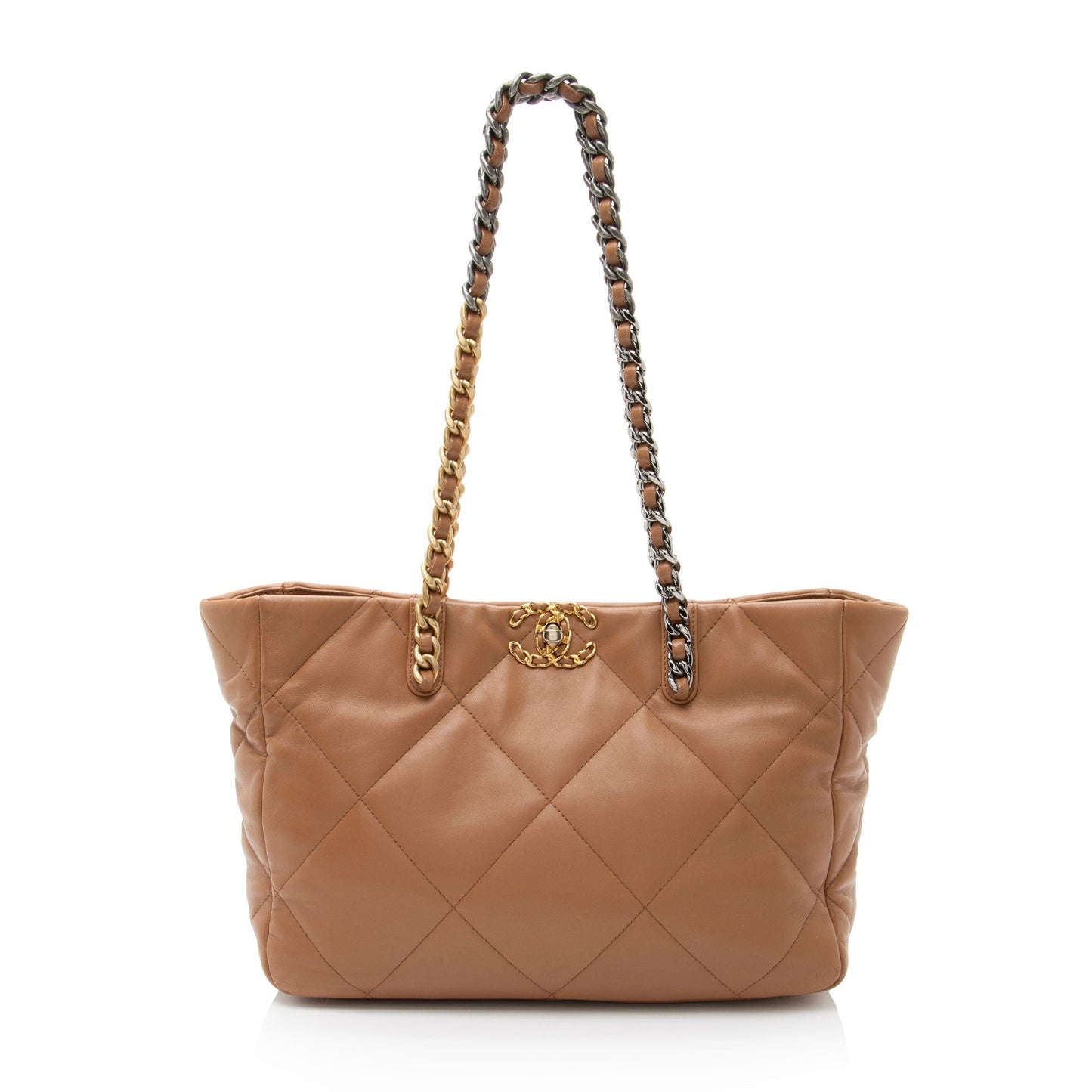 Chanel Lambskin 19 East West Shopping Tote Bag