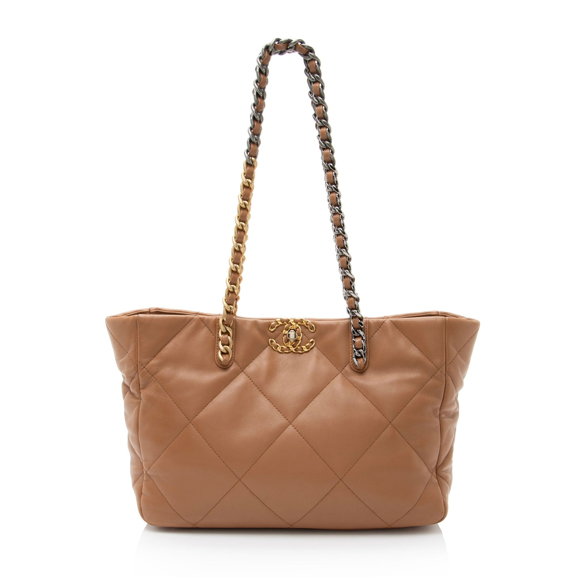 Chanel Lambskin 19 East West Shopping Tote Bag