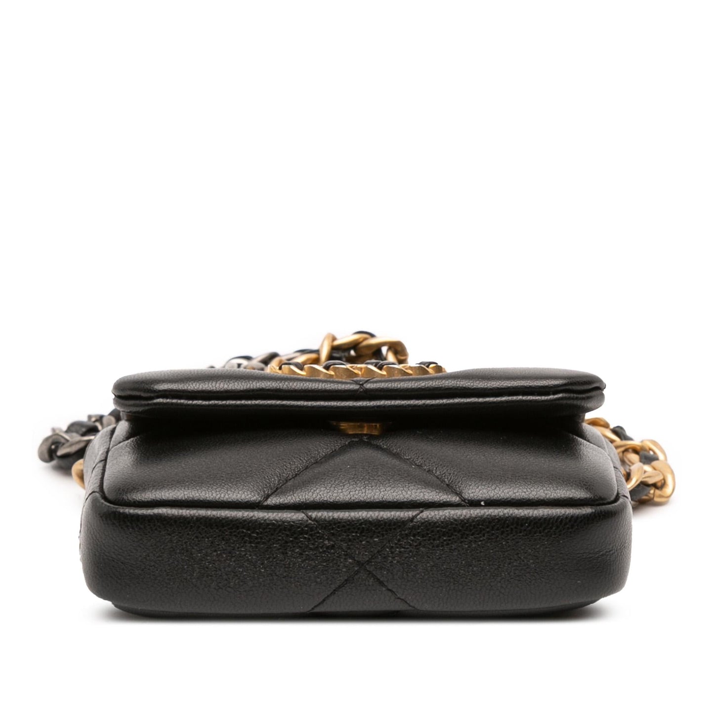 Chanel Lambskin 19 Flap Coin Purse Wallet Case