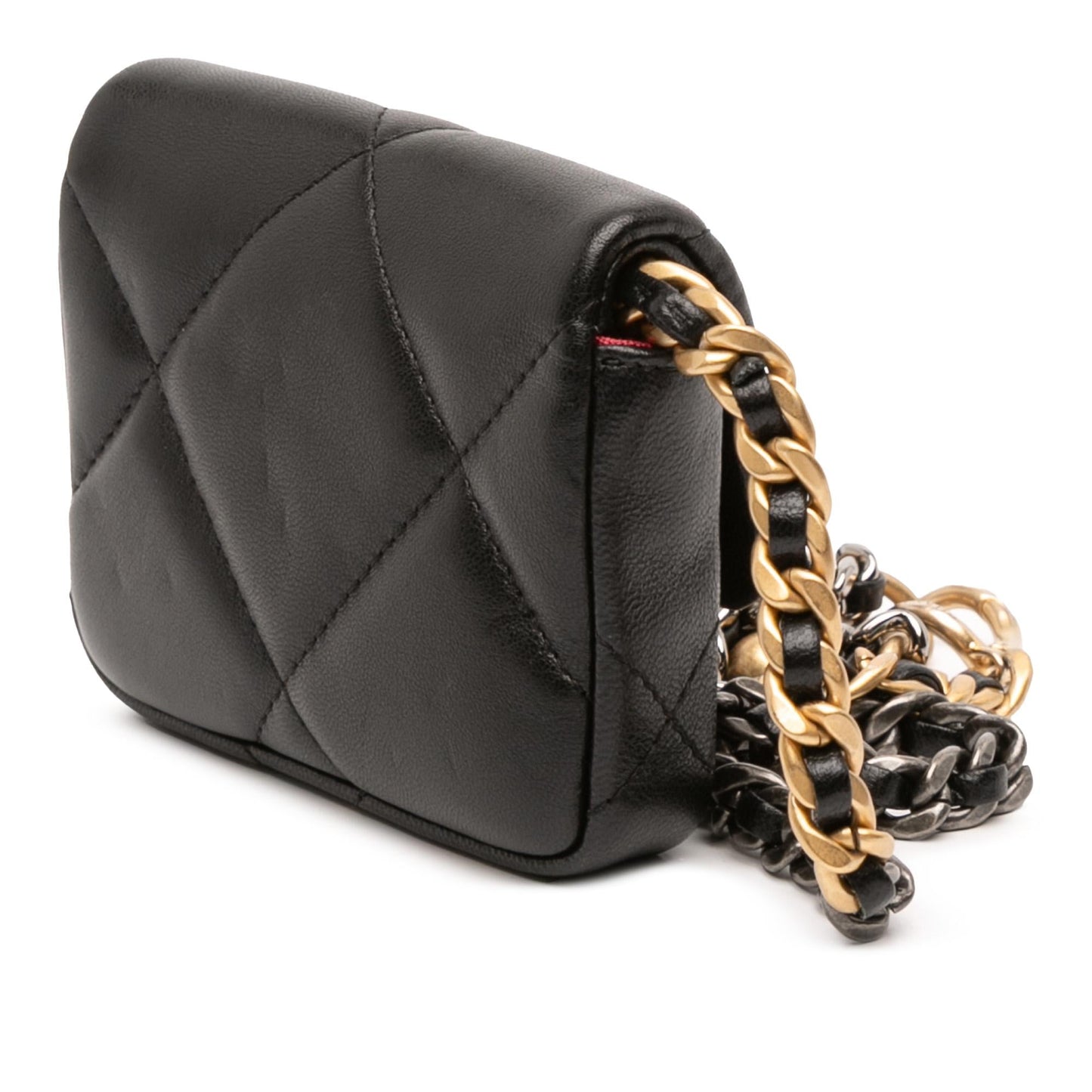 Chanel Lambskin 19 Flap Coin Purse Wallet Case