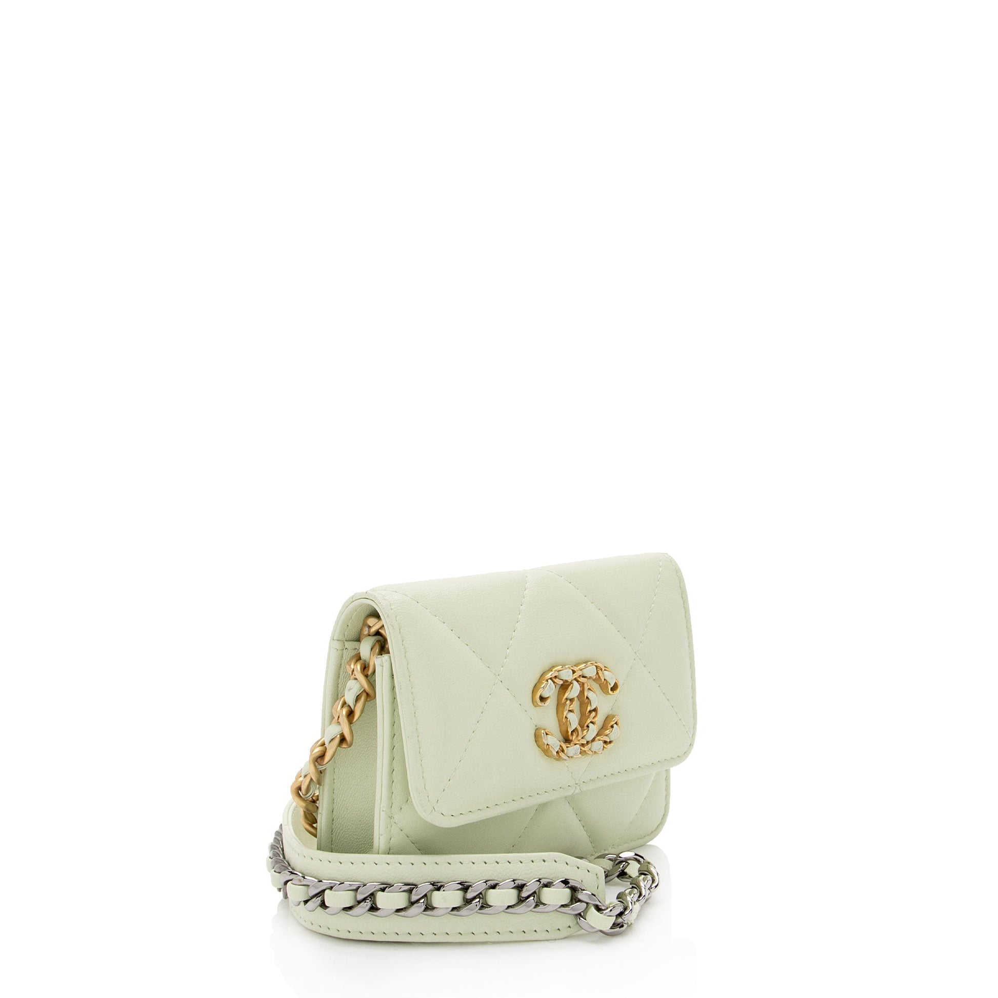 Chanel Lambskin 19 Flap Coin Purse on Wallet Case