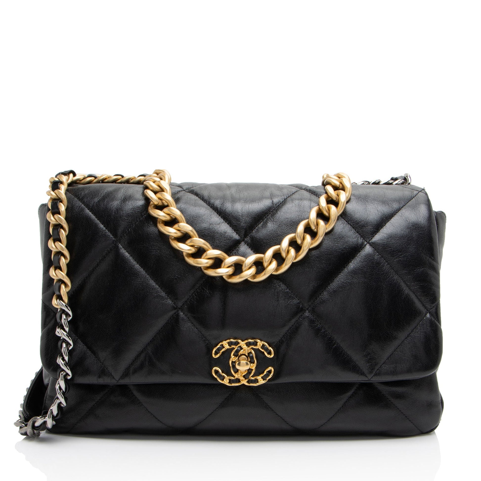 Chanel Lambskin 19 Maxi Flap Shoulder Bag