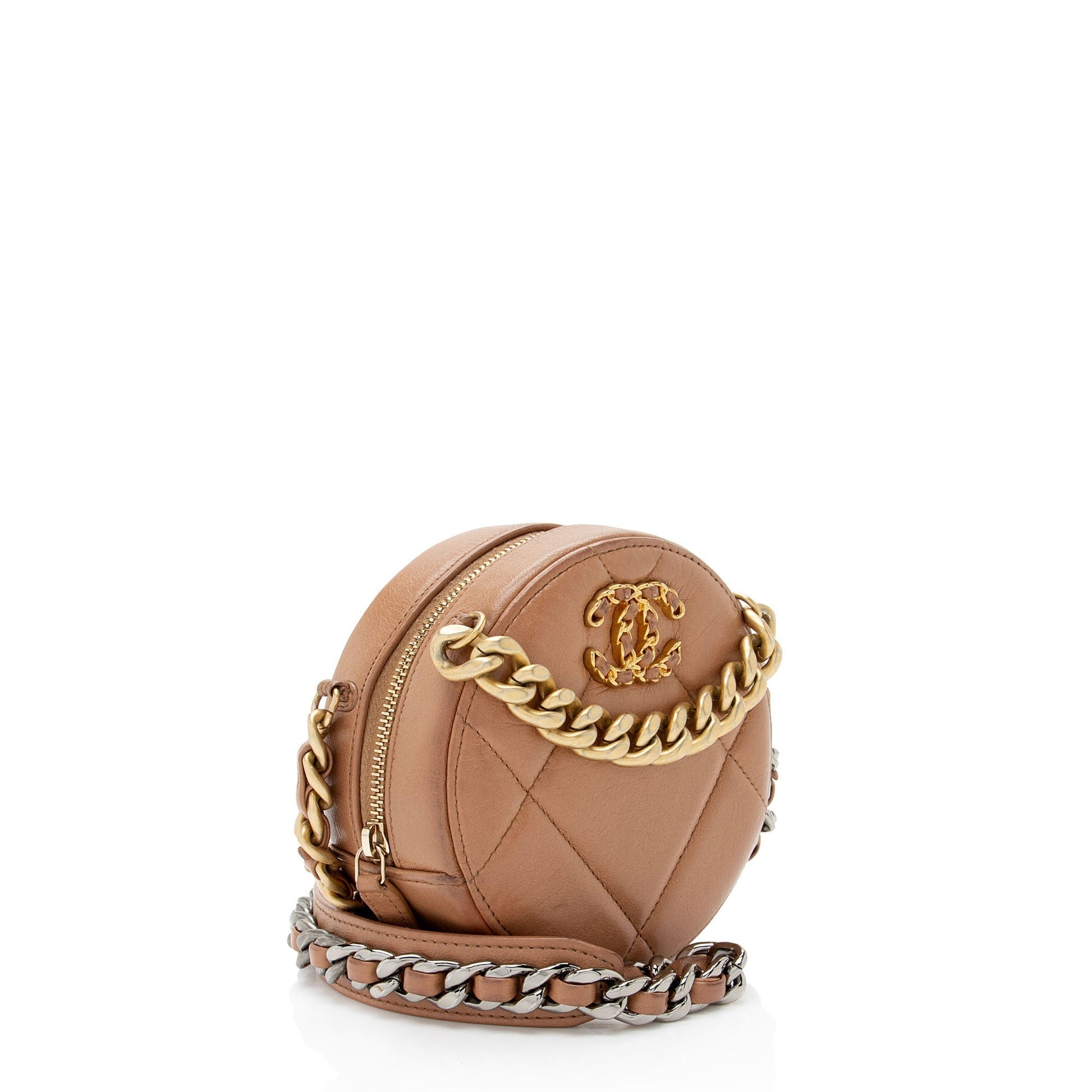 Chanel Lambskin 19 Round SHF-p9Azmt Clutch Bag