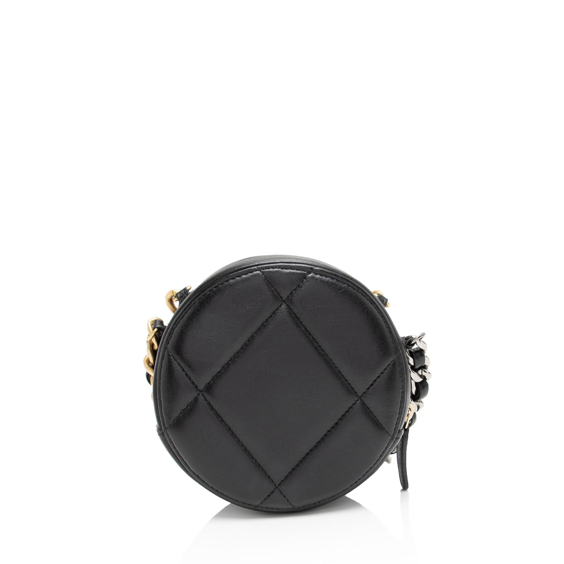 Chanel Lambskin 19 Round Clutch Bag