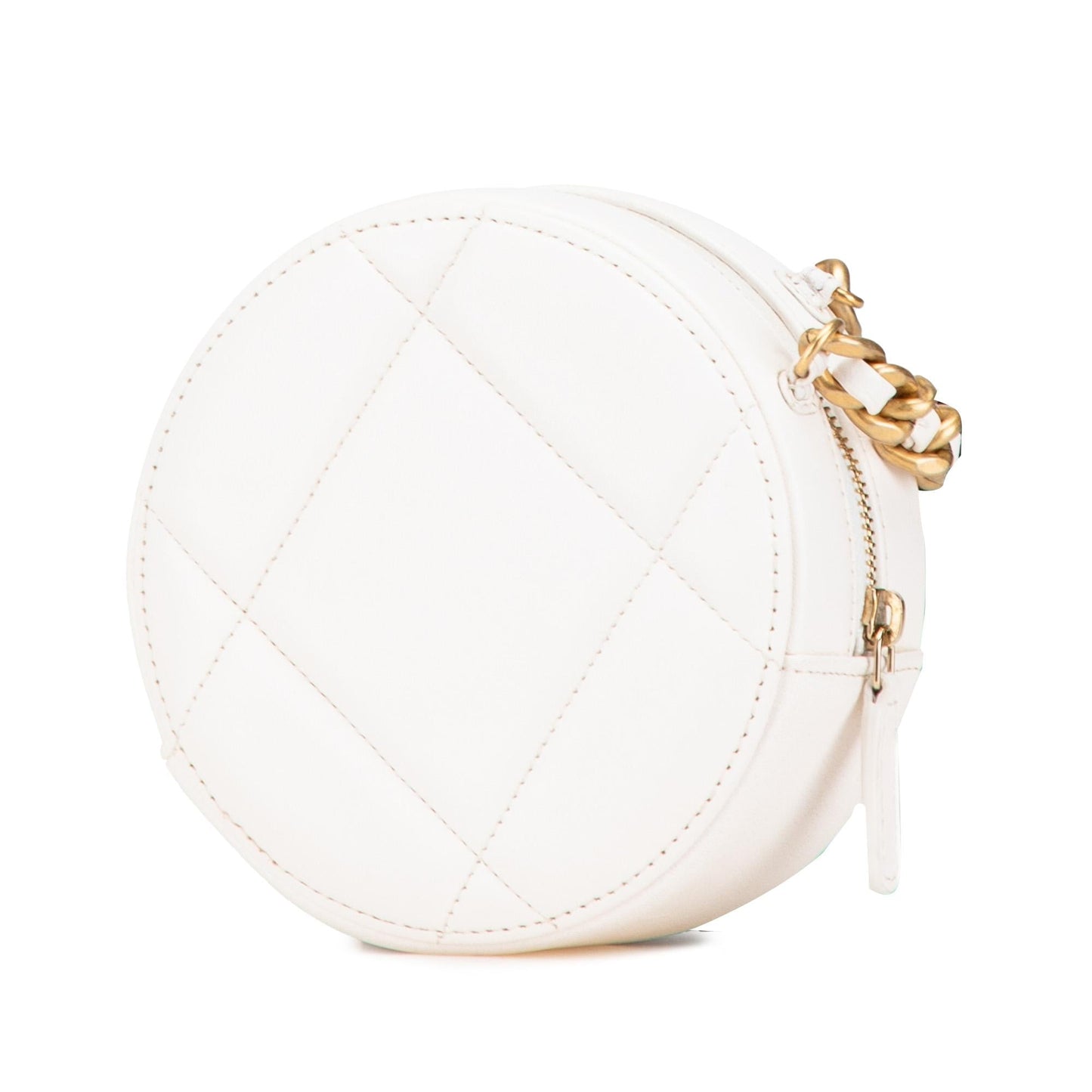 Chanel Lambskin 19 Round Clutch Bag