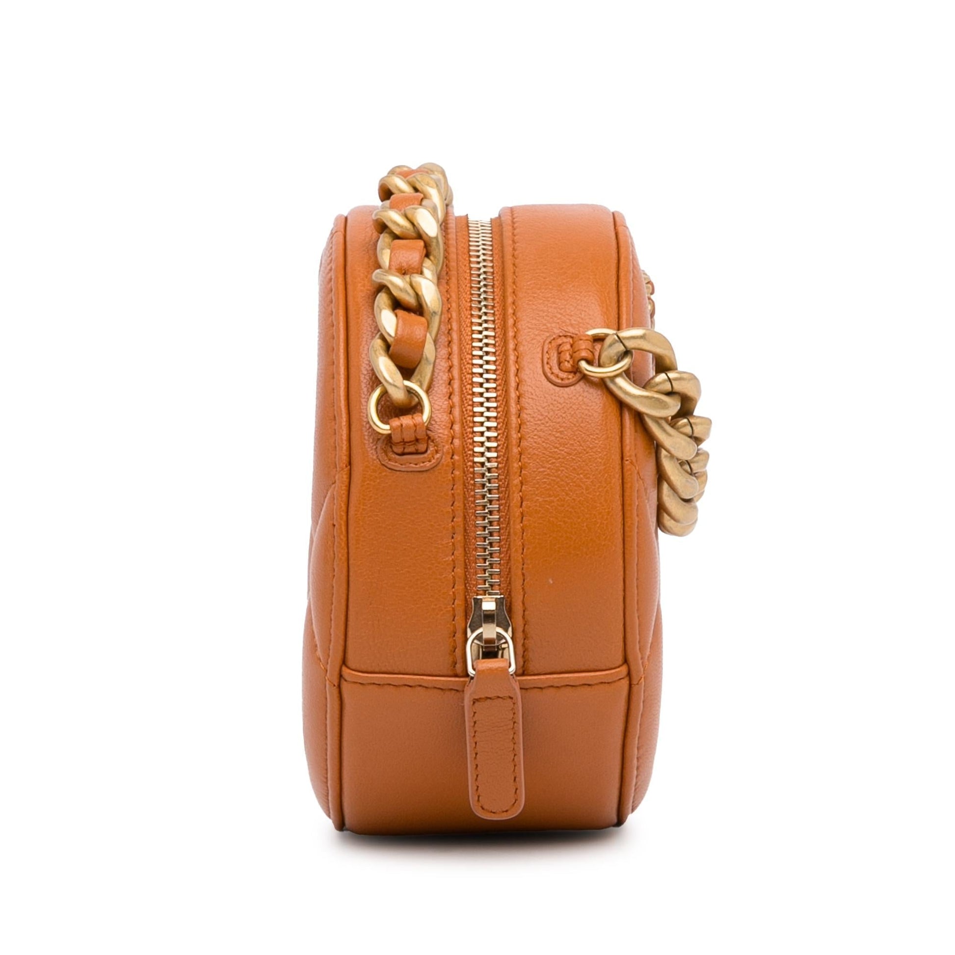 Chanel Lambskin 19 Round Clutch Bag With Chain