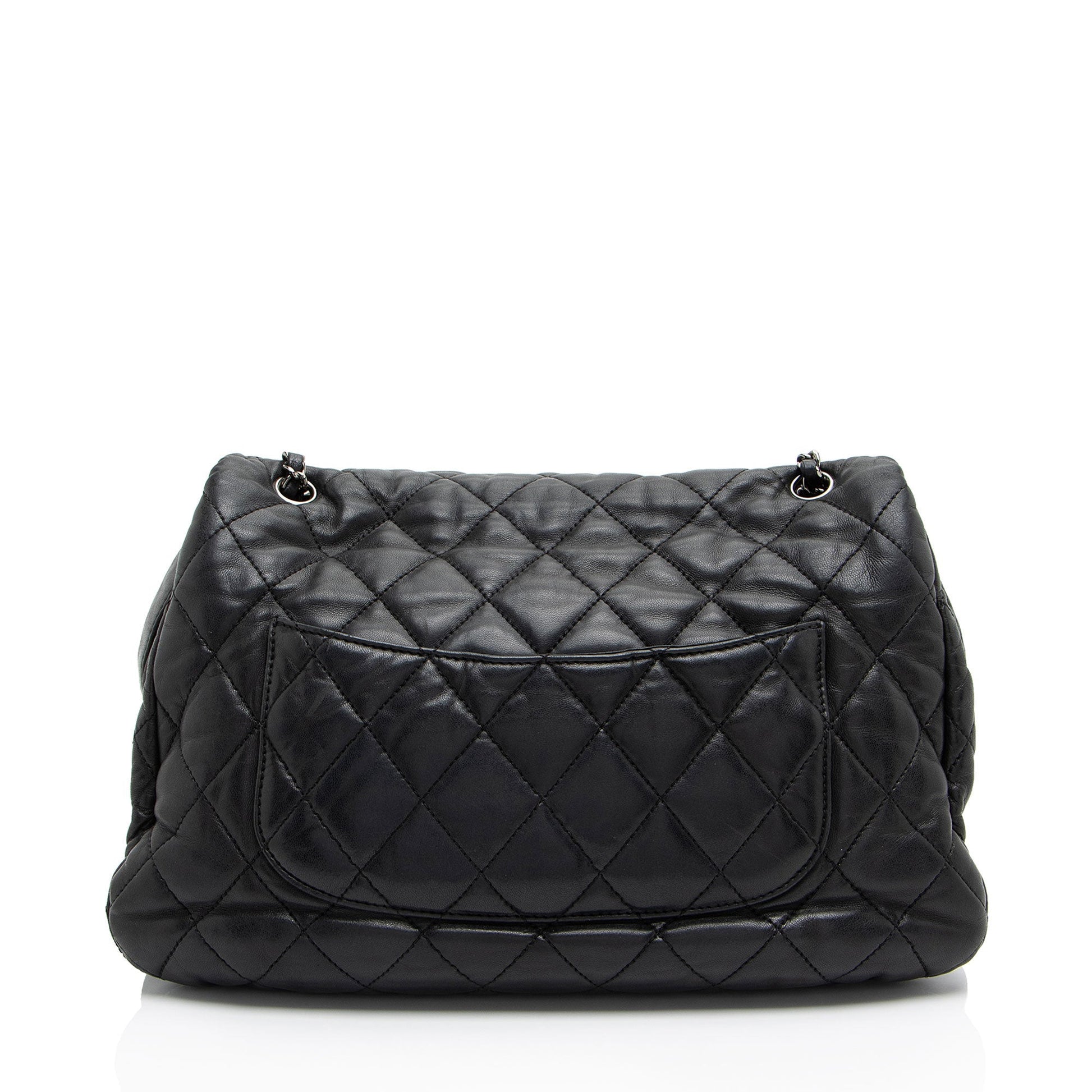 Chanel Lambskin 3 Accordion Maxi Flap Shoulder Bag