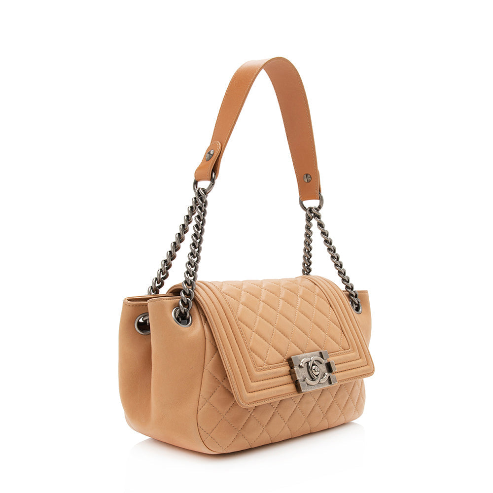 Chanel Lambskin Accordion Boy SHF Shoulder Bag