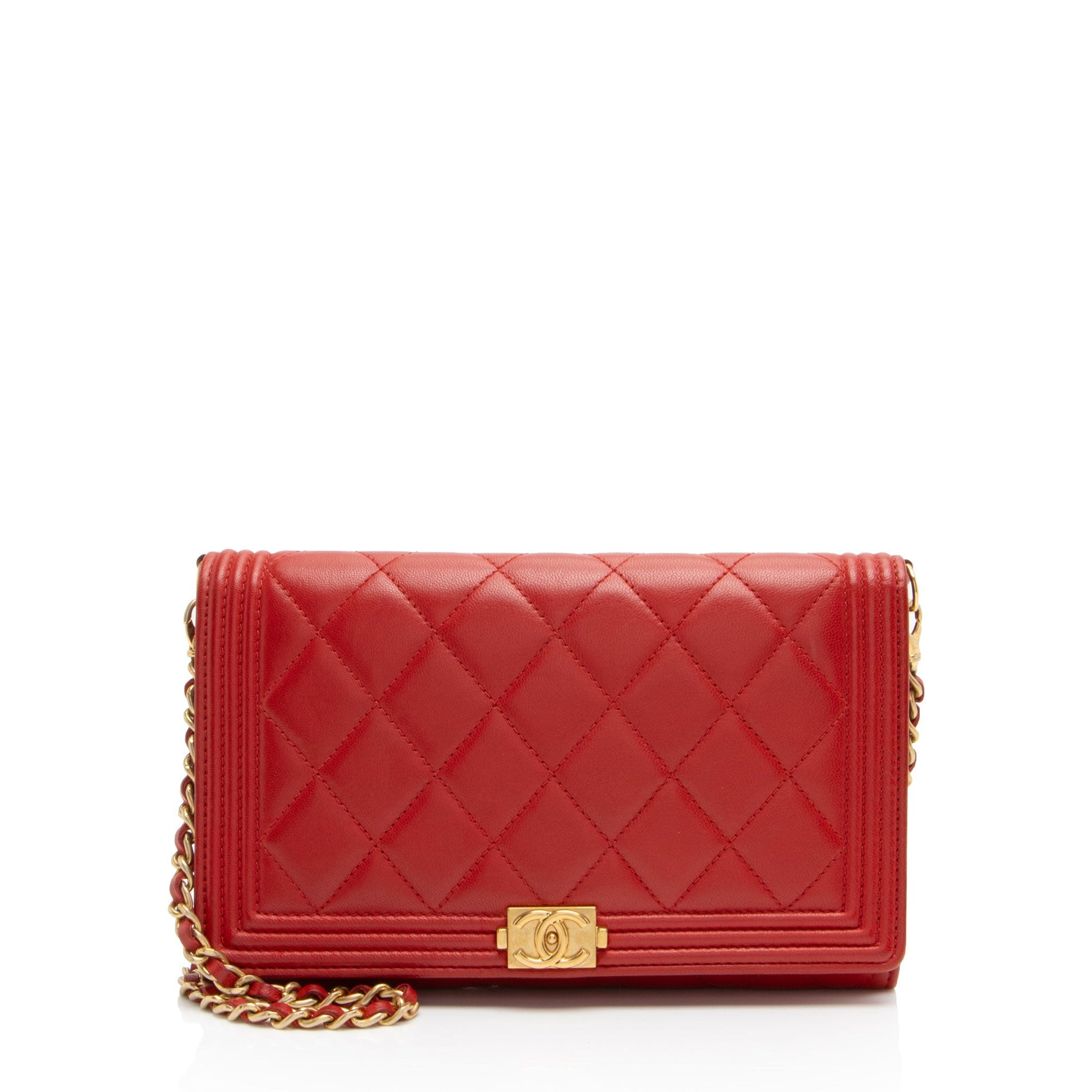 Chanel Lambskin Boy on Clutch Bag