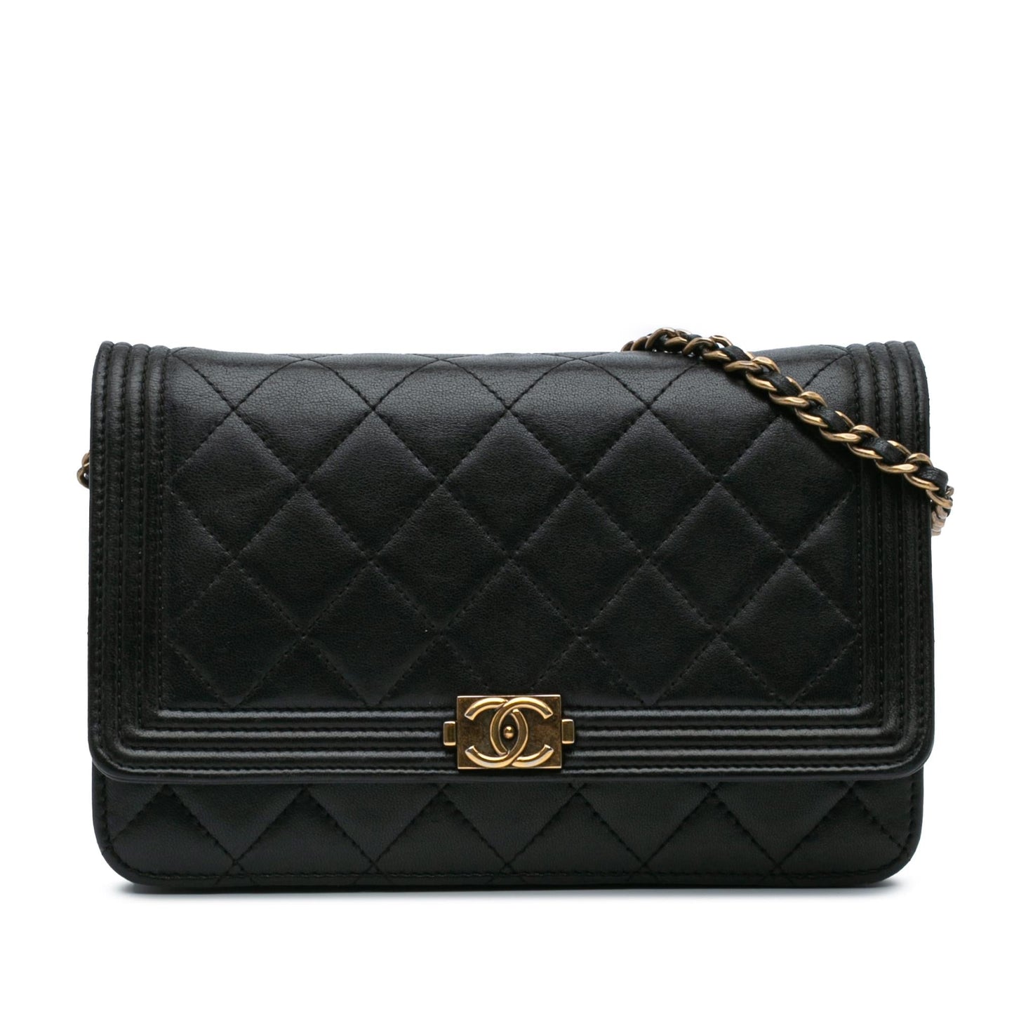 Chanel Lambskin Boy On Wallet Case Chain 1