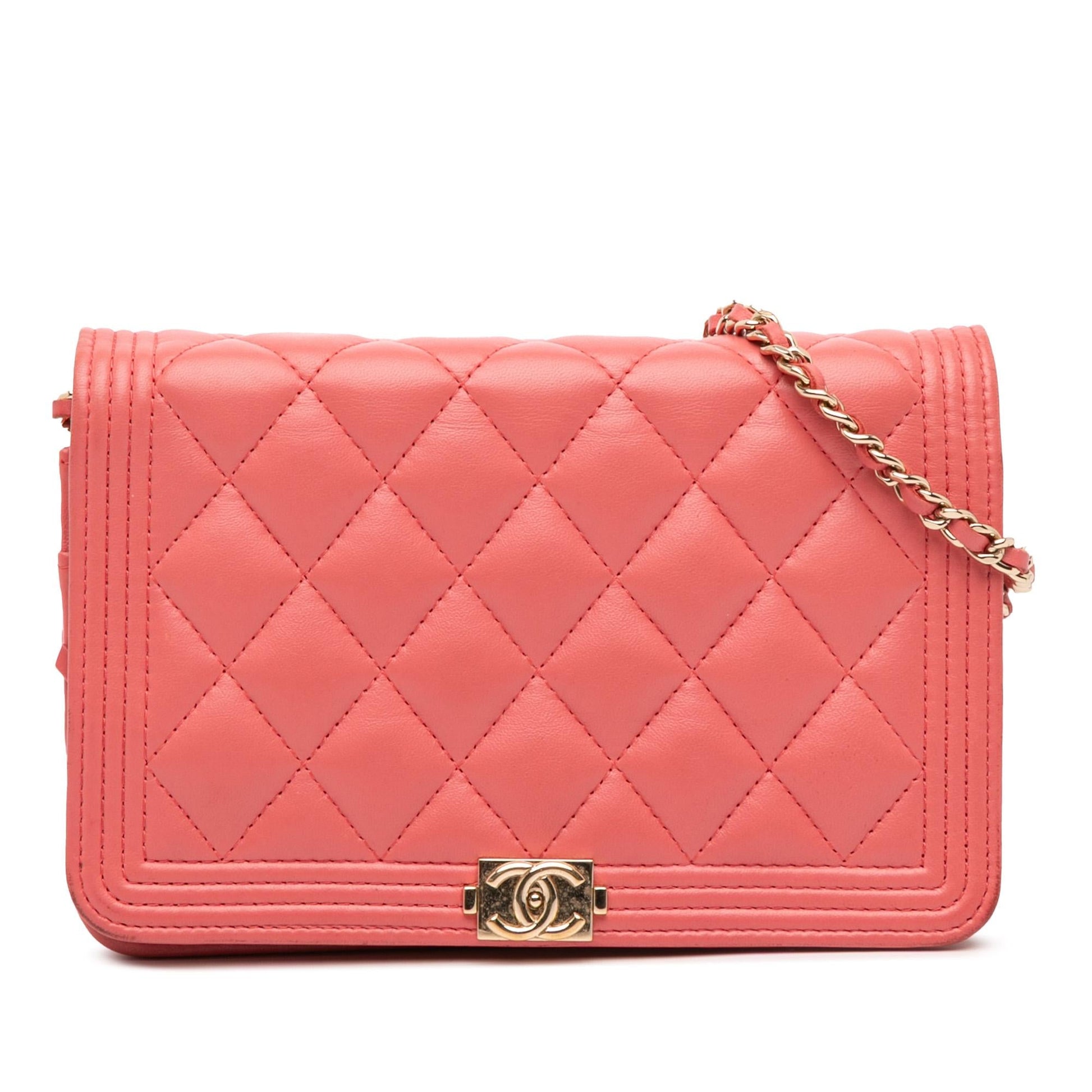 Chanel Lambskin Boy On Wallet Case Chain 4