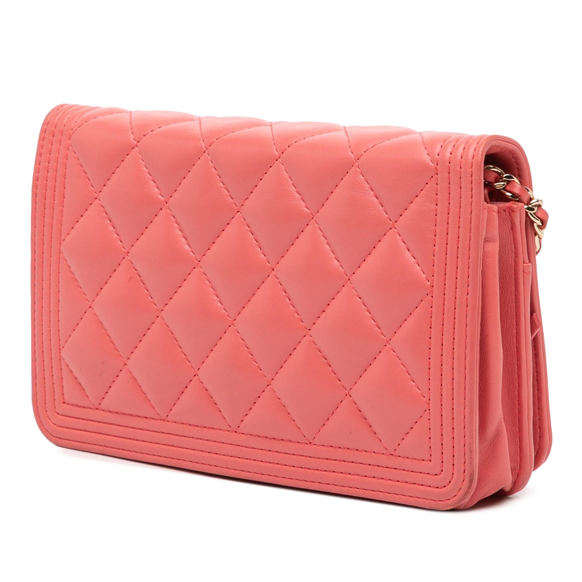 Chanel Lambskin Boy On Wallet Case Chain 4