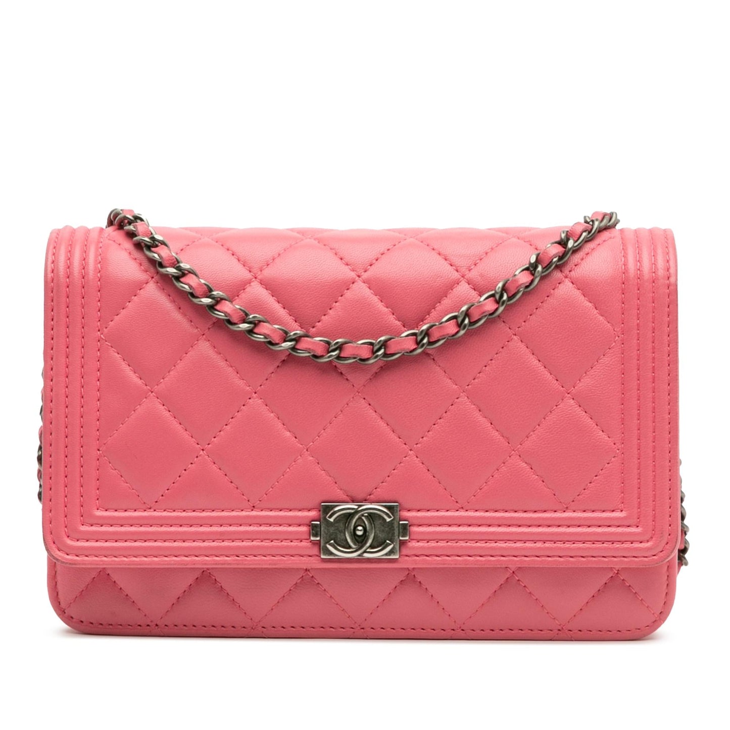 Chanel Lambskin Boy On Wallet Case Chain 5