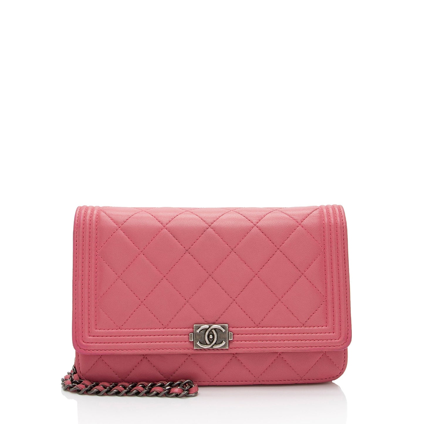 Chanel Lambskin Boy on Wallet Case Chain 2