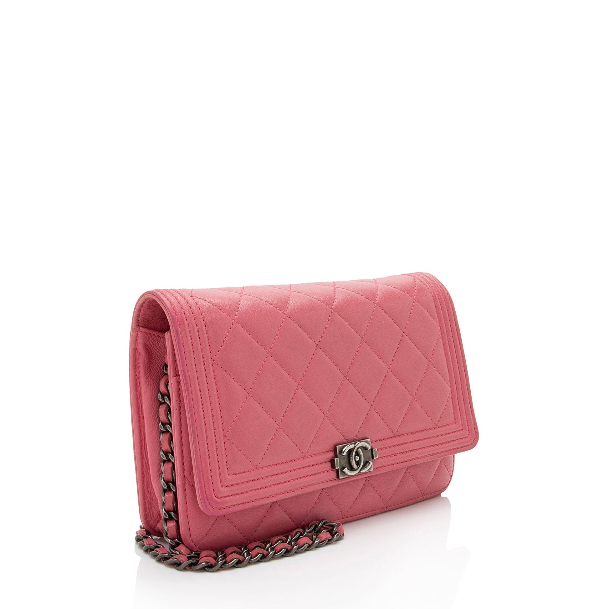 Chanel Lambskin Boy on Wallet Case Chain 2