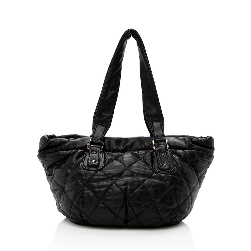 Chanel Lambskin Bubble Quilted Drawstring SHF Jewelry