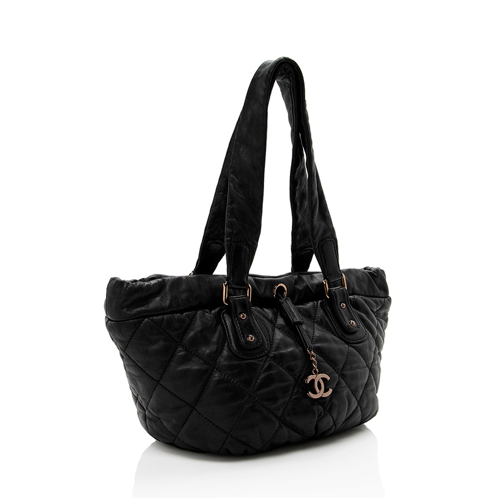 Chanel Lambskin Bubble Quilted Drawstring SHF Jewelry