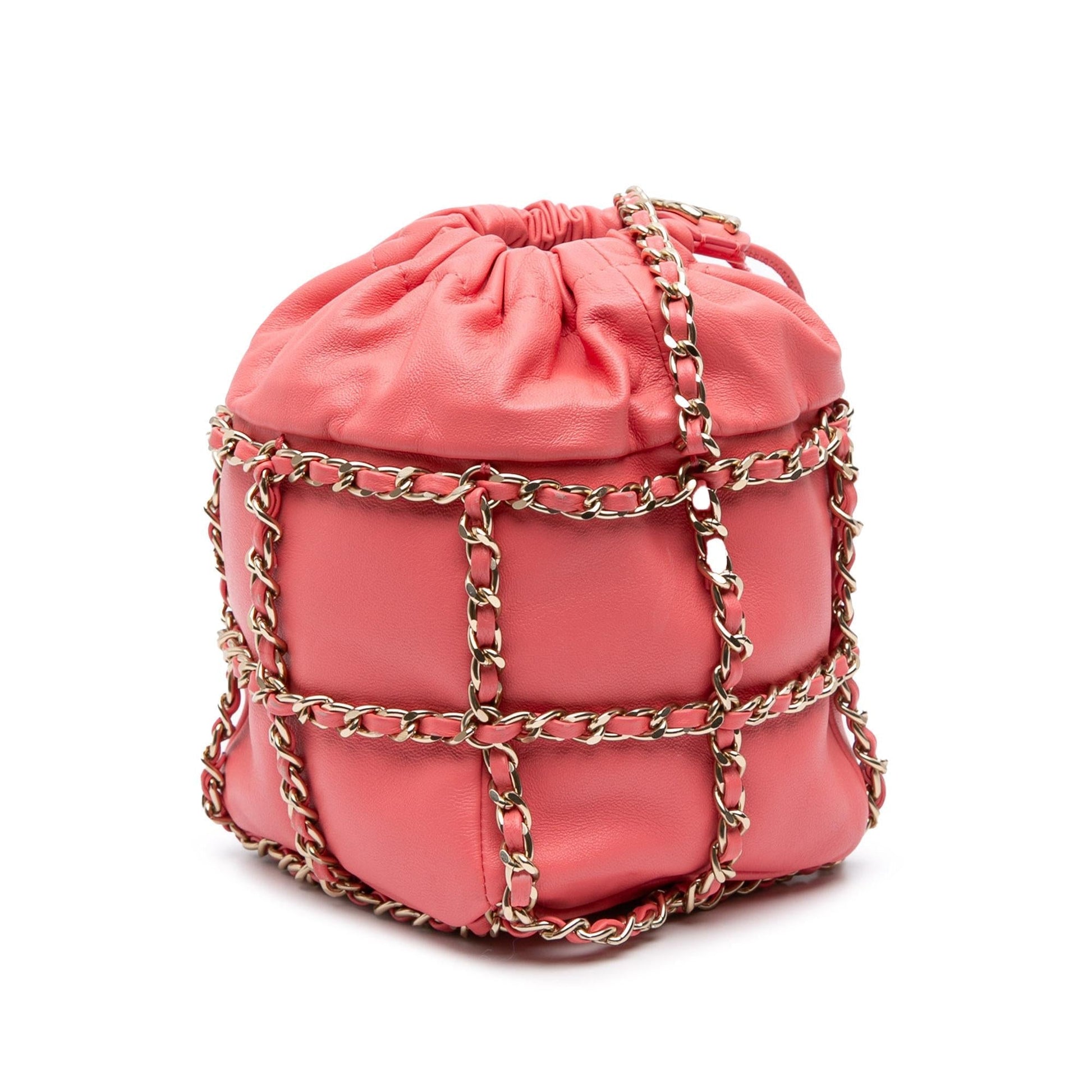 Chanel Lambskin CC Frame Drawstring Bucket Jewelry Bag 1
