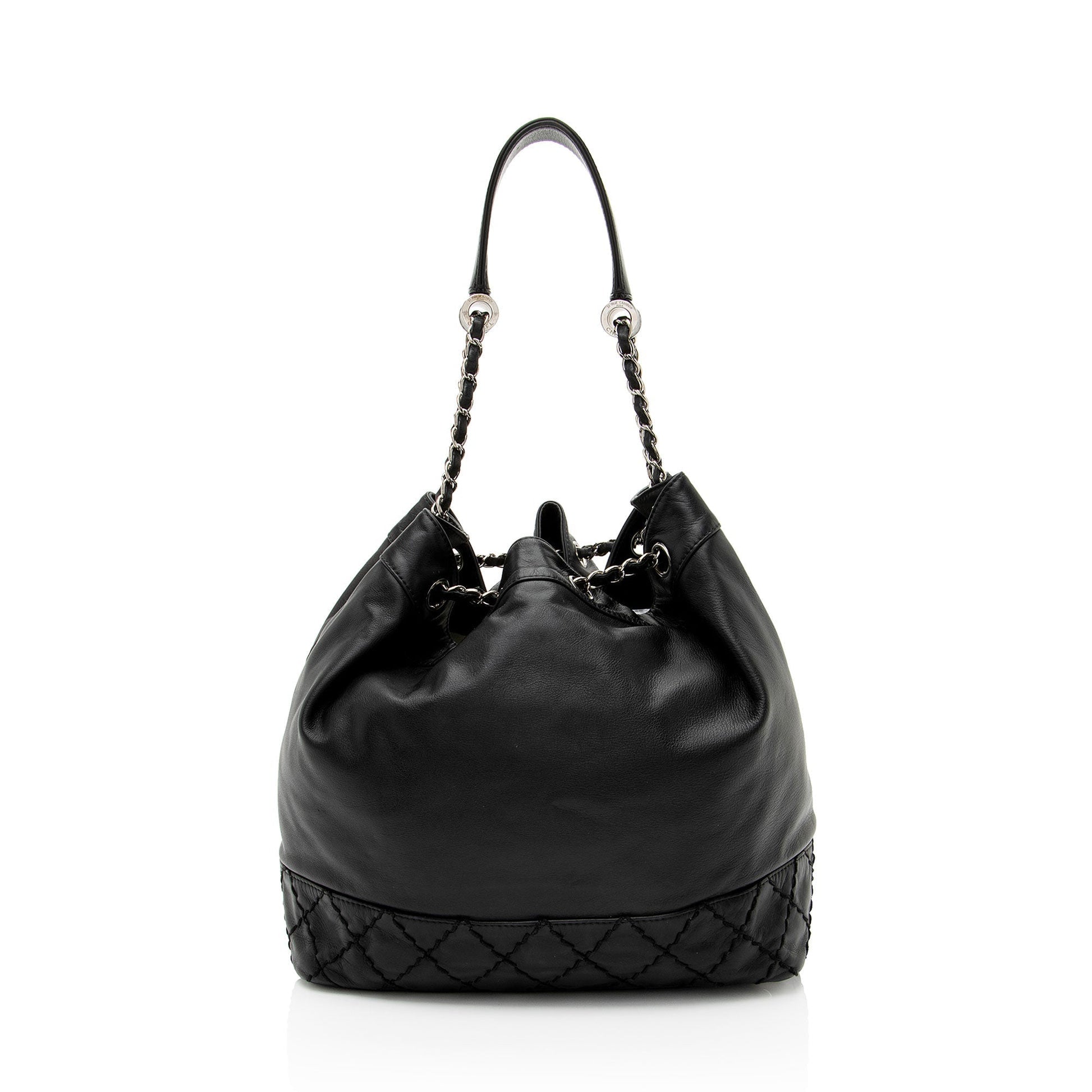 Chanel Lambskin CC Drawstring Bucket Jewelry Bucket Bag