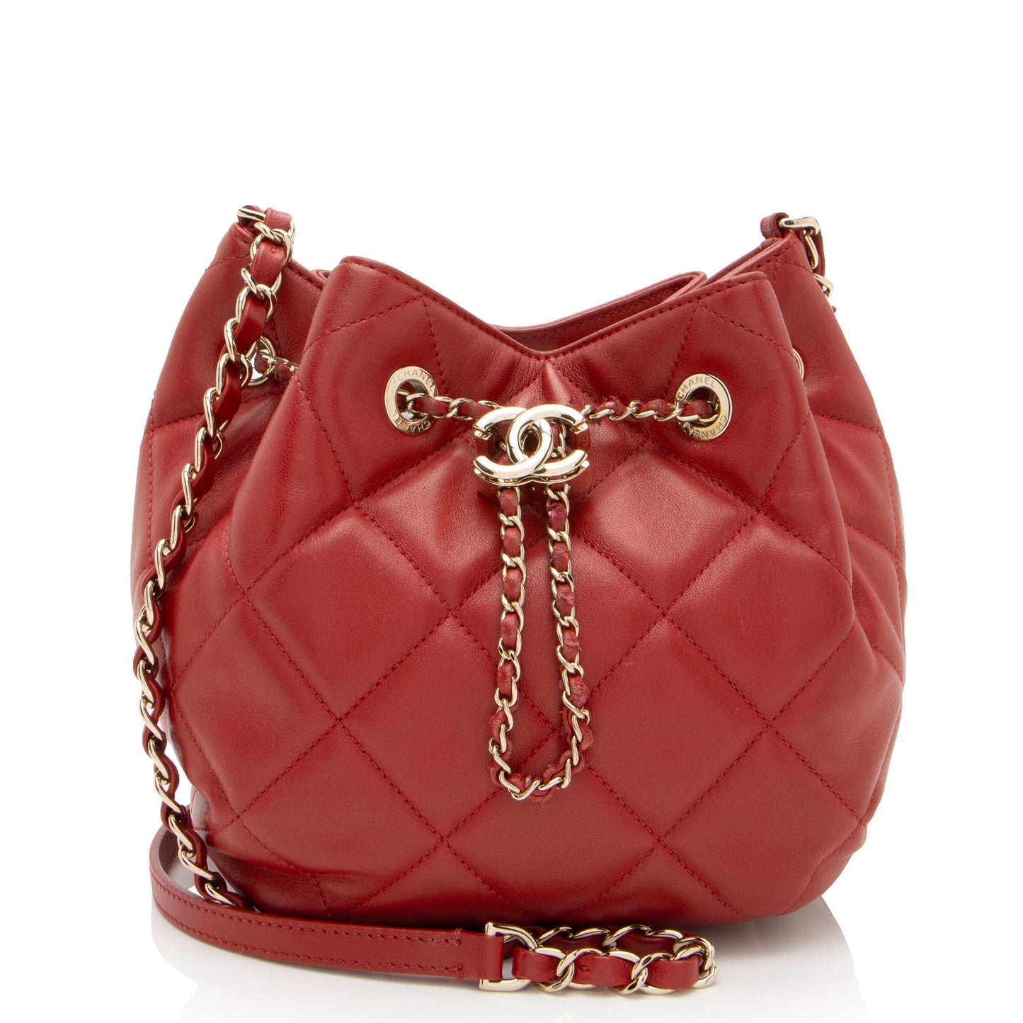 Chanel Lambskin CC Drawstring Bucket Jewelry