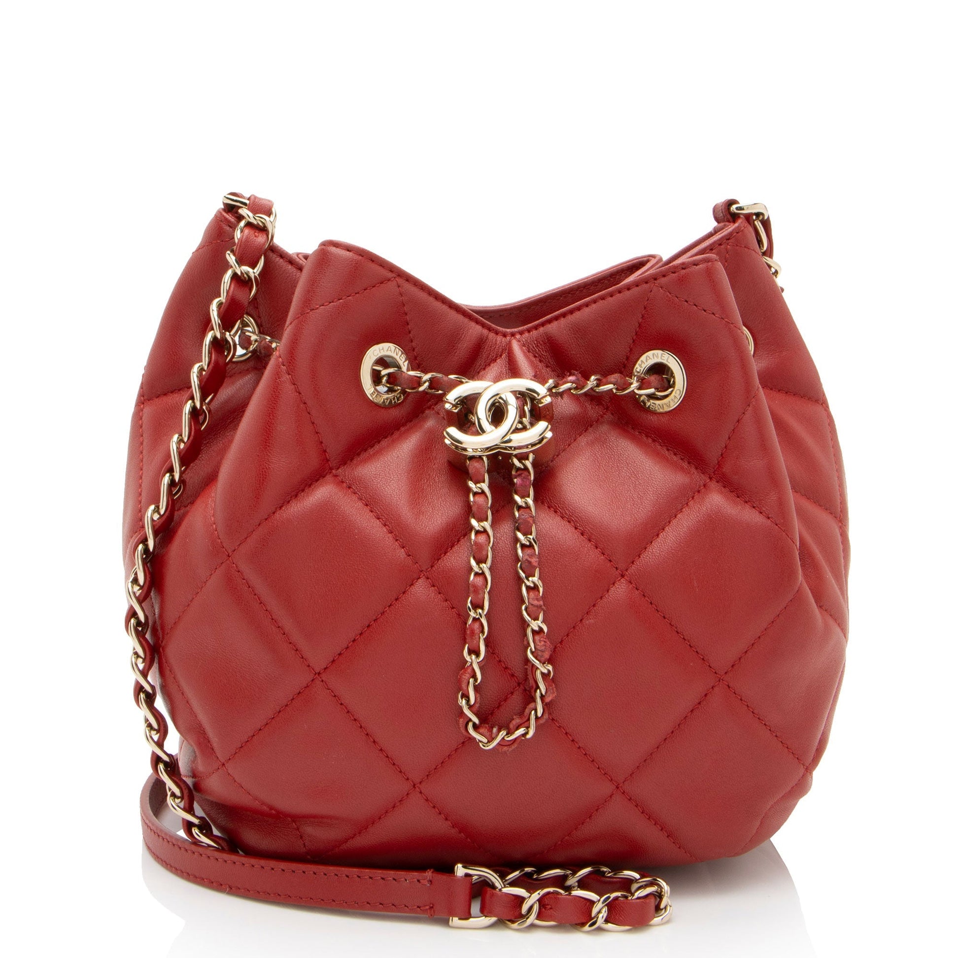 Chanel Lambskin CC Drawstring Bucket Jewelry