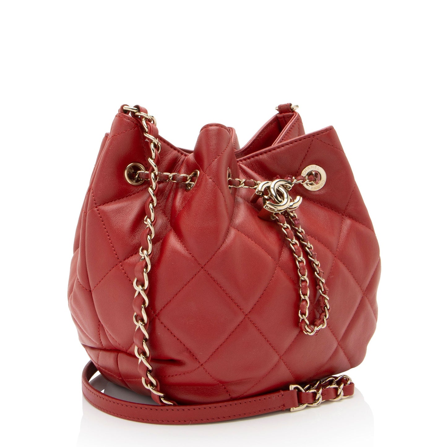 Chanel Lambskin CC Drawstring Bucket Jewelry