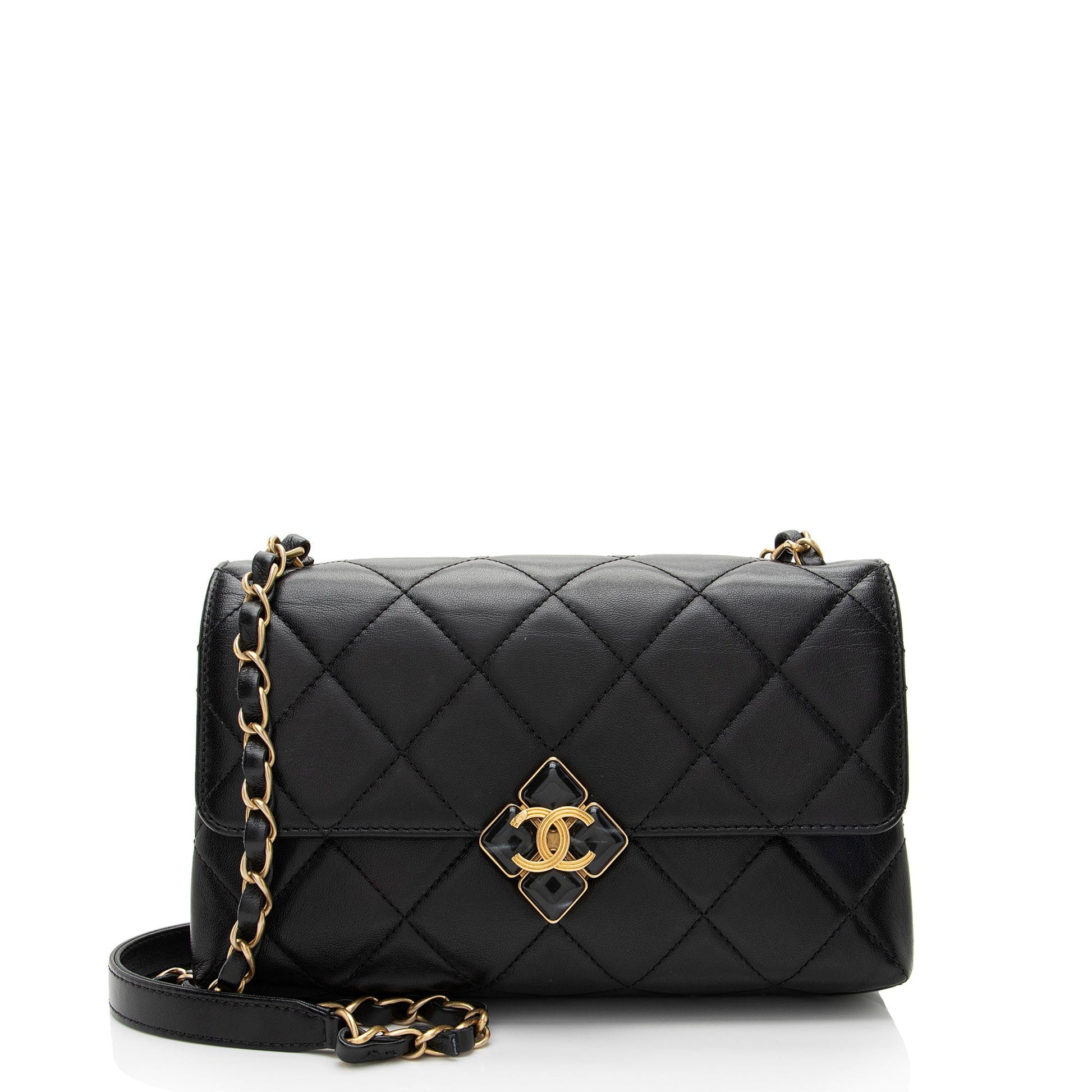 Chanel Lambskin CC Gem Flap Shoulder Bag