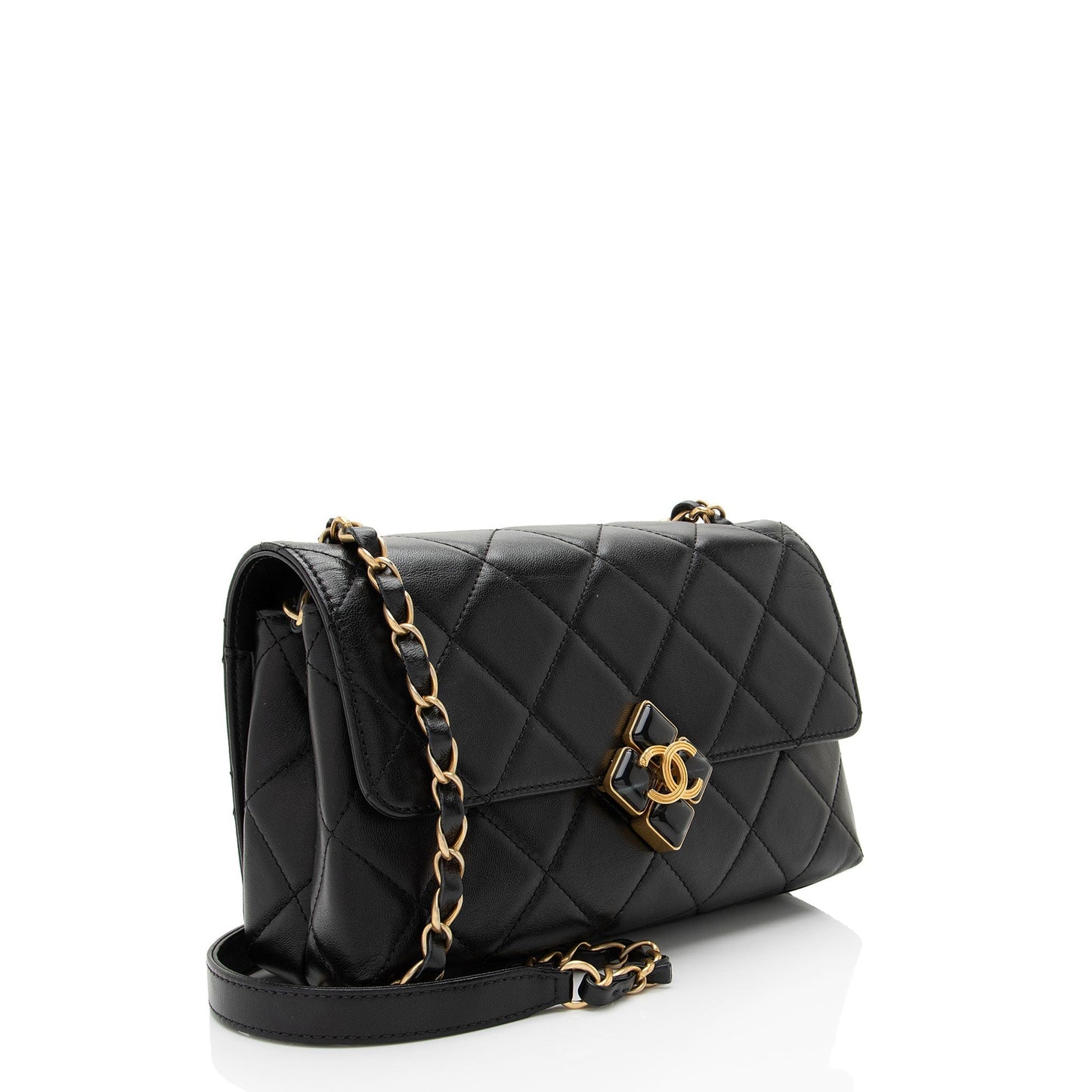 Chanel Lambskin CC Gem Flap Shoulder Bag