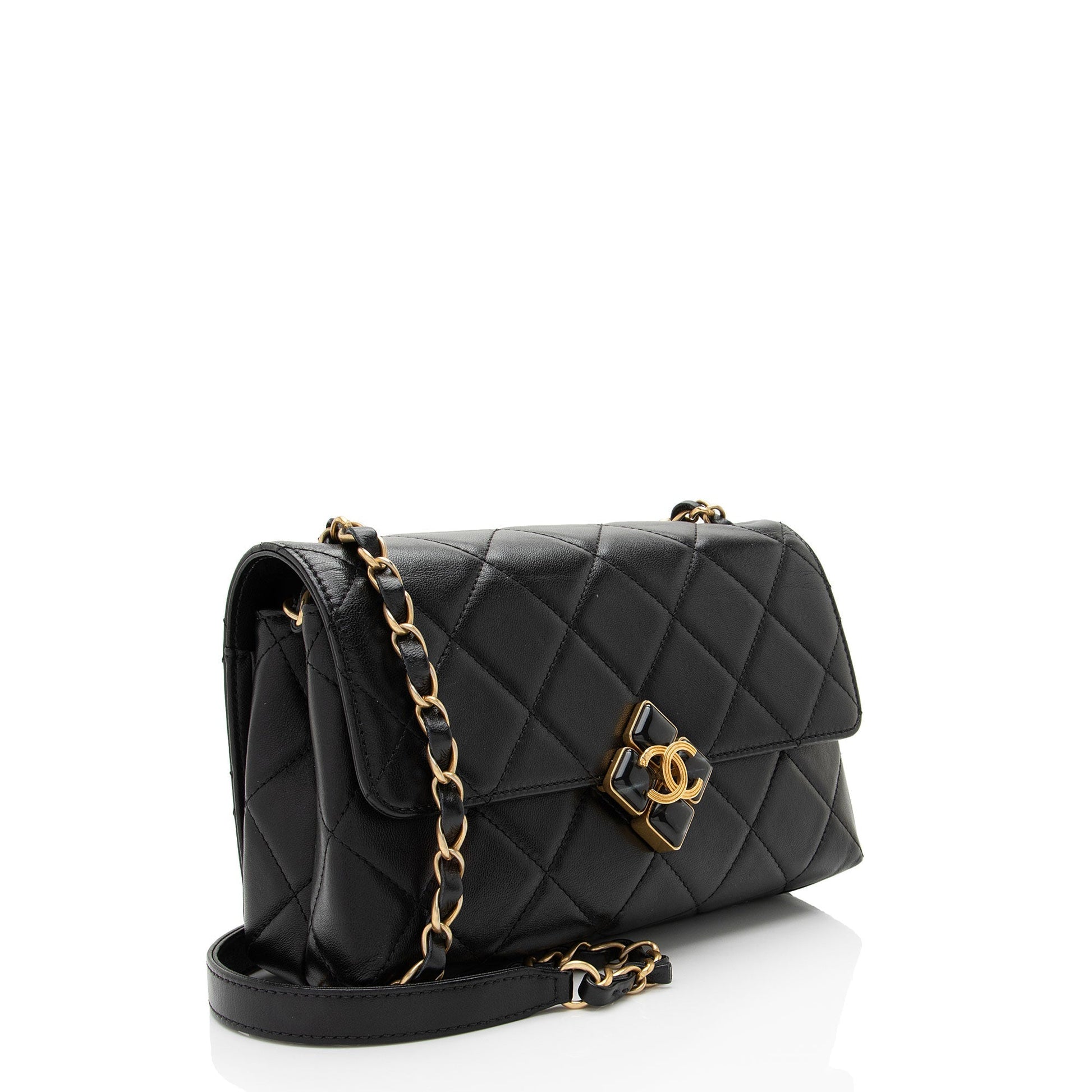 Chanel Lambskin CC Gem Flap Shoulder Bag