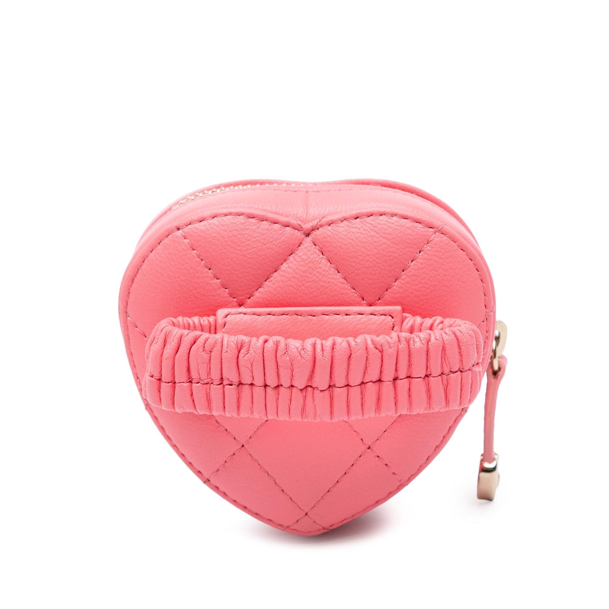 Chanel Lambskin CC Love Heart Zipped Arm Wallet Case
