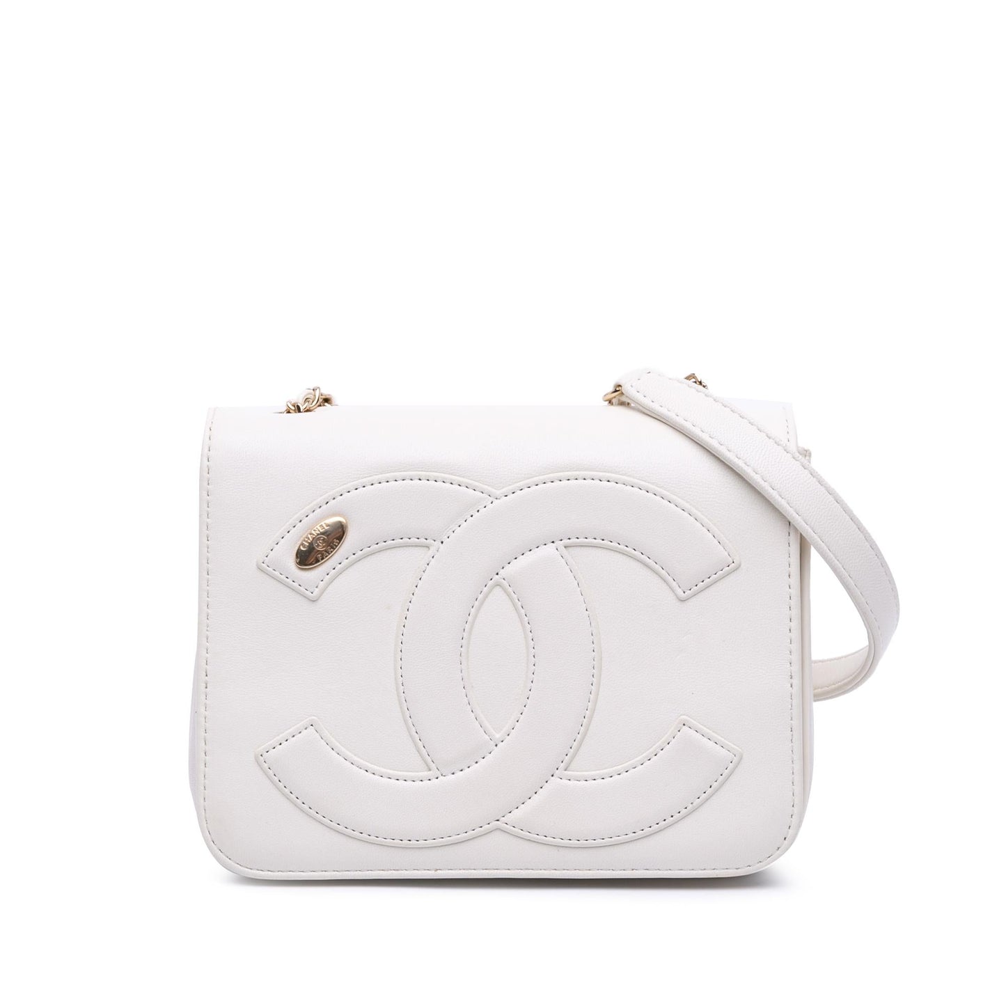 Chanel Lambskin CC Mania Flap Handbag Flap 4