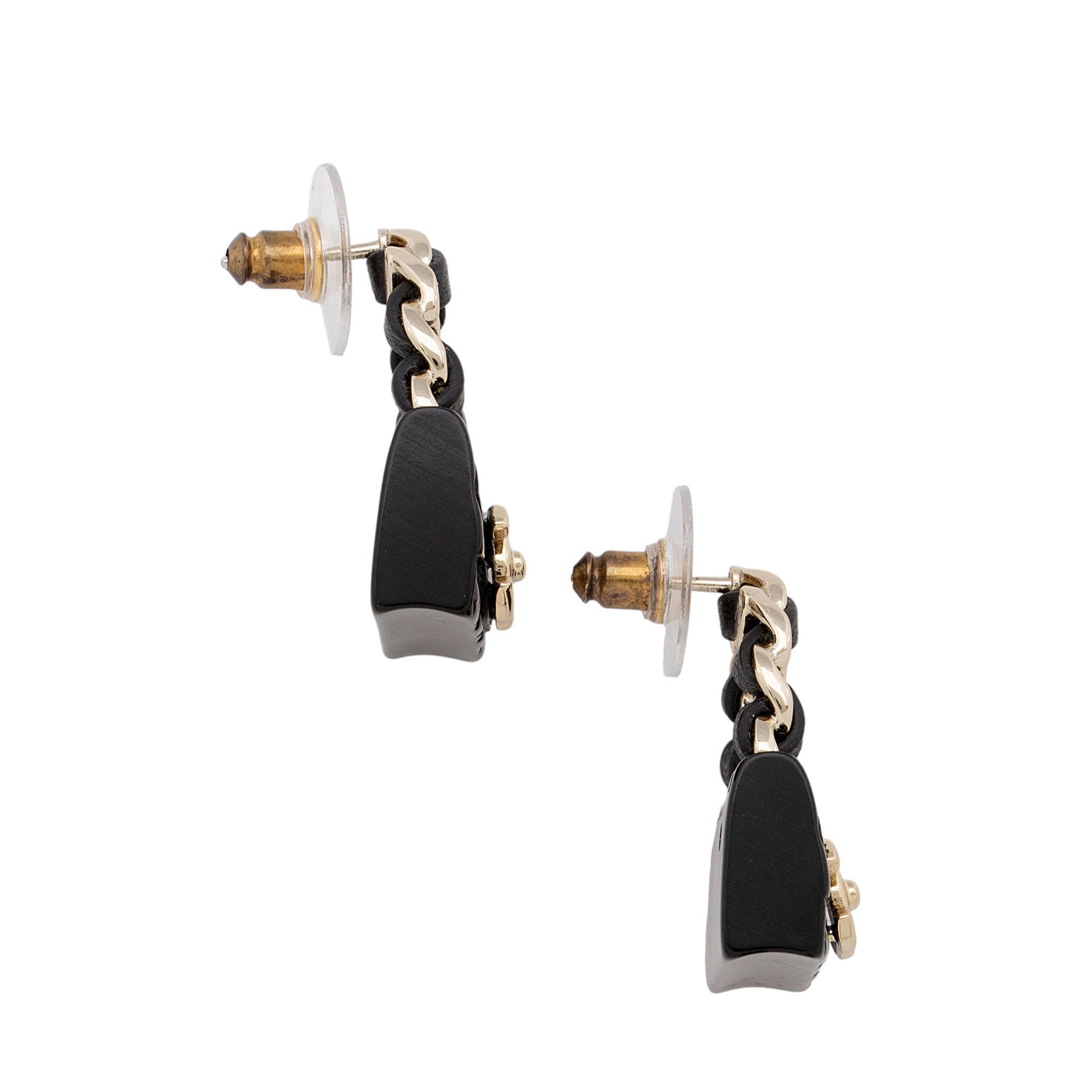 Chanel Lambskin Cc Turnlock Chain Flap Bag Earrings (Shf-Osbl4P)