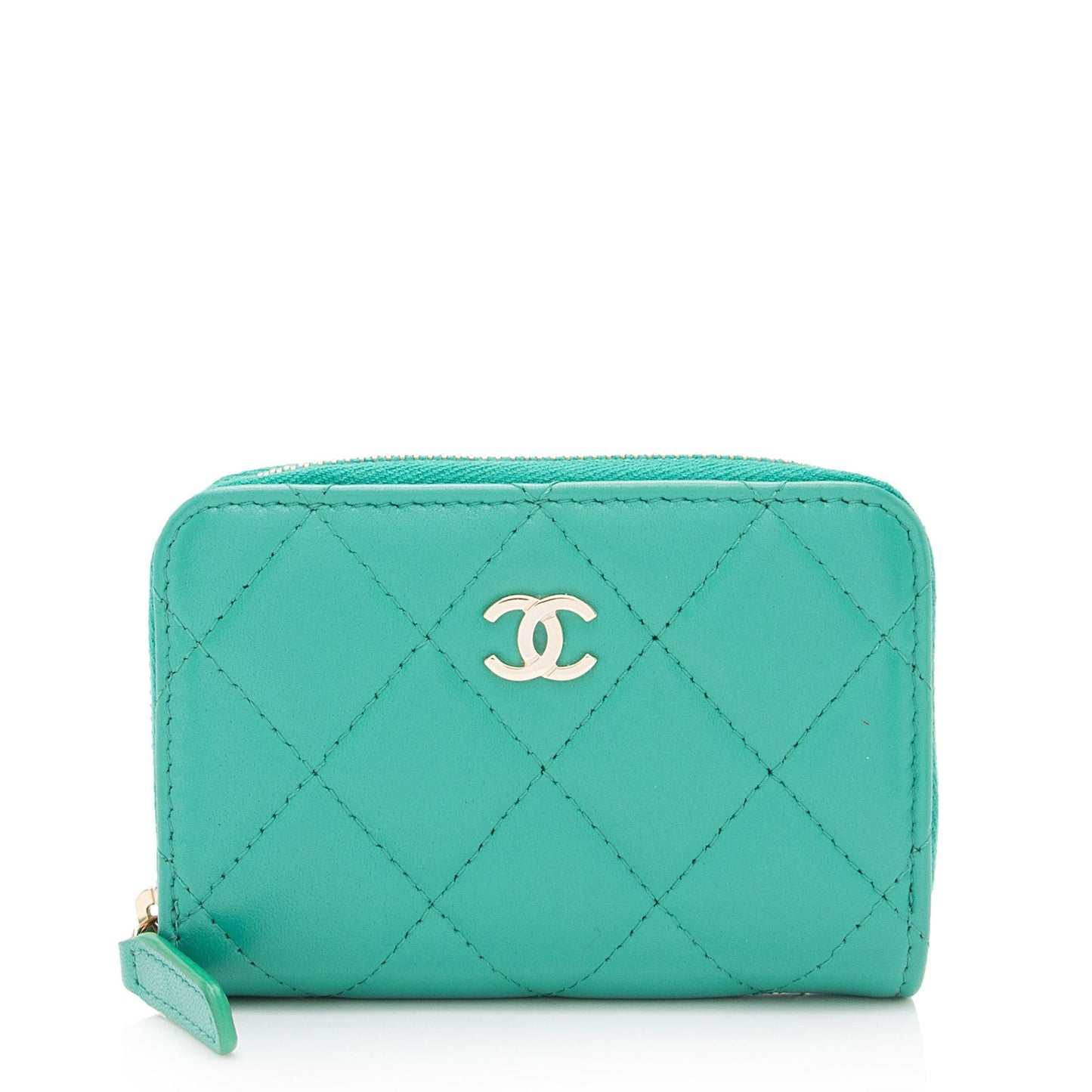 Chanel Lambskin CC Zip Around Card SHF-kPLZP1 Wallet Case