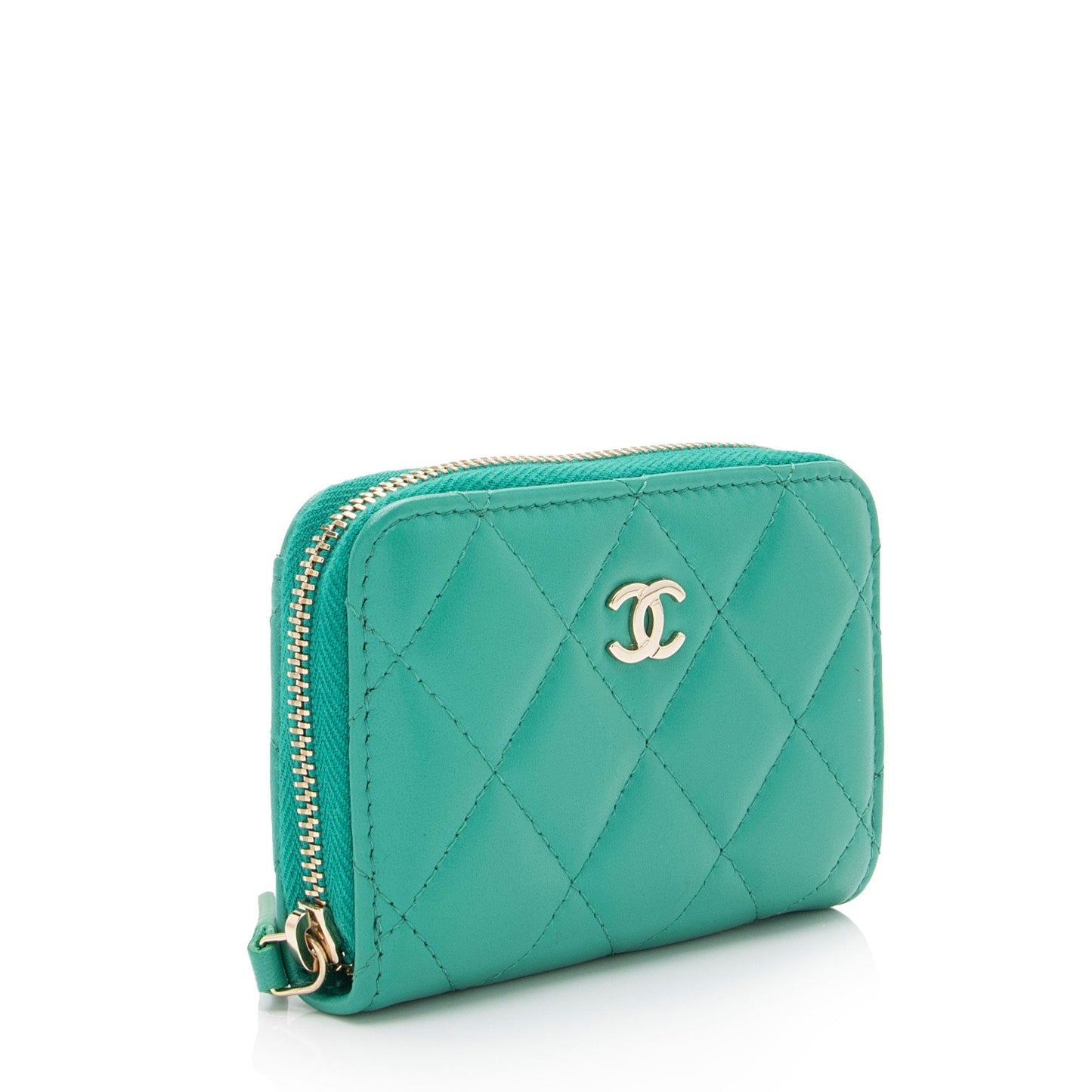 Chanel Lambskin CC Zip Around Card SHF-kPLZP1 Wallet Case