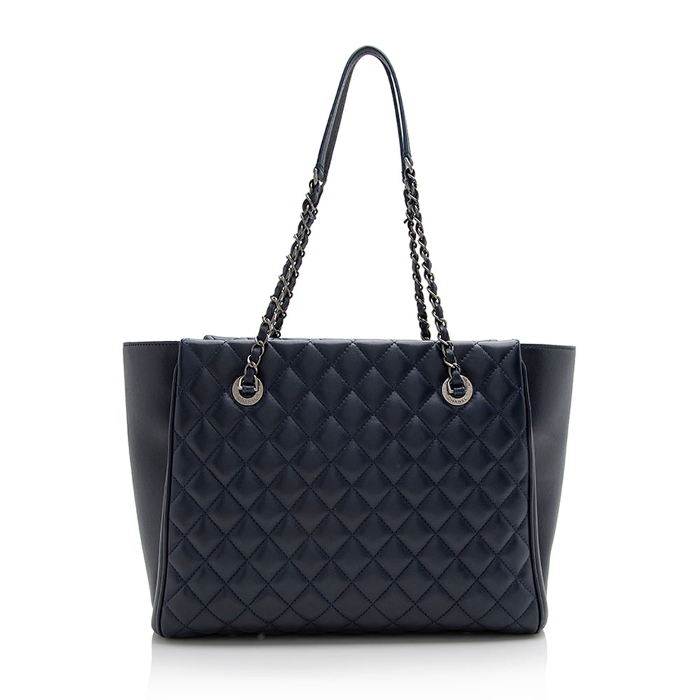 Chanel Quilted Lambskin CC Zip SHF Tote Bag