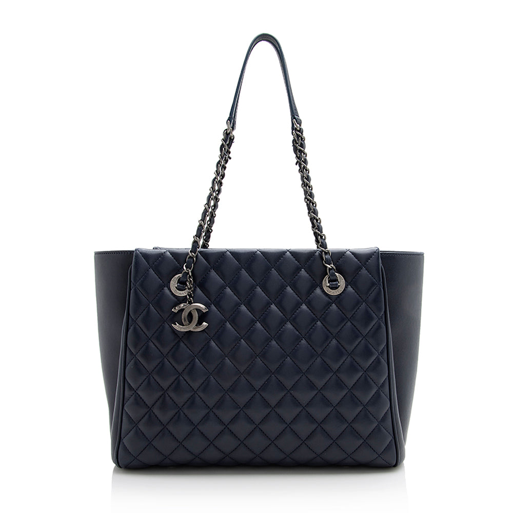Chanel Quilted Lambskin CC Zip SHF Tote Bag