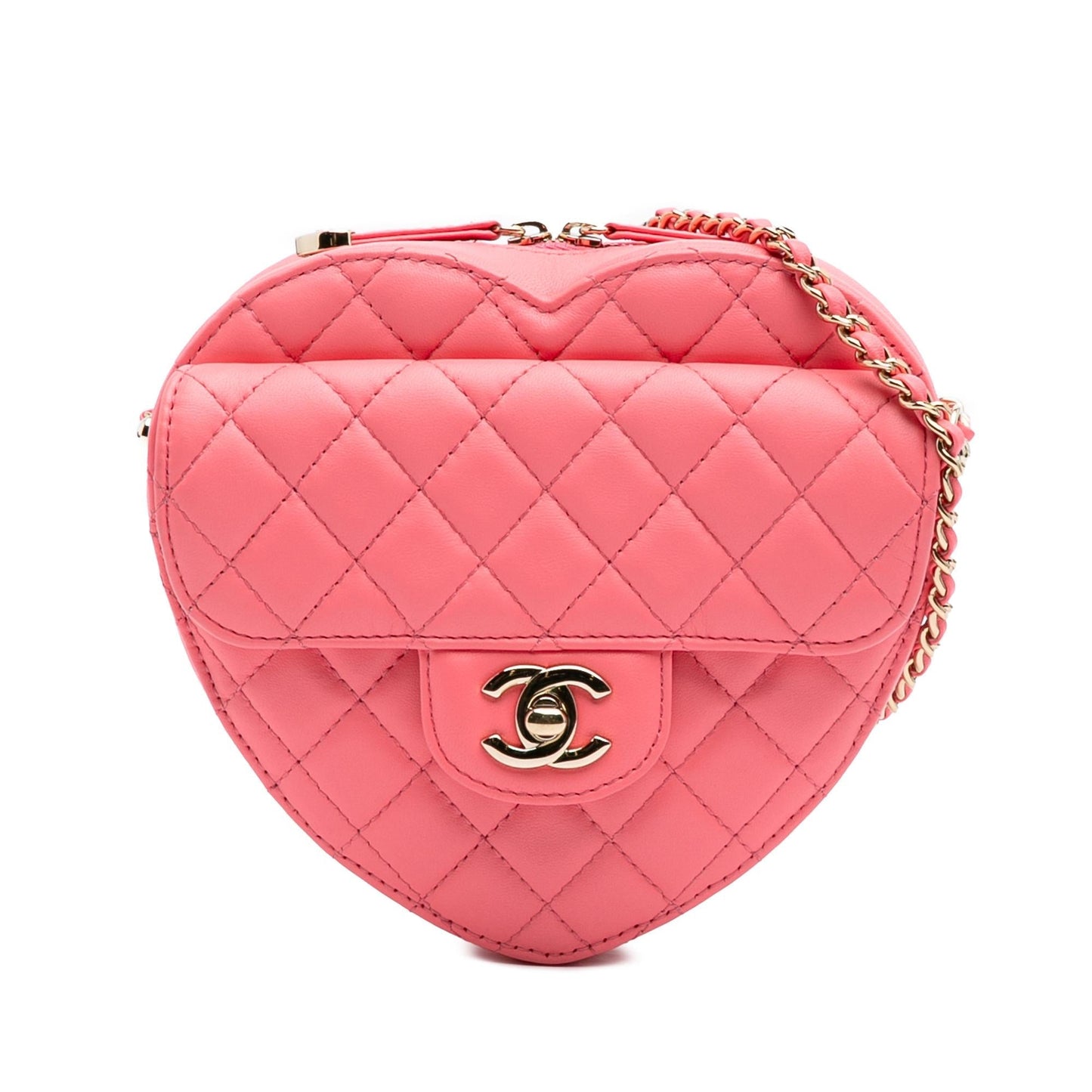 Chanel Lambskin CC Love Heart Crossbody Bag 10