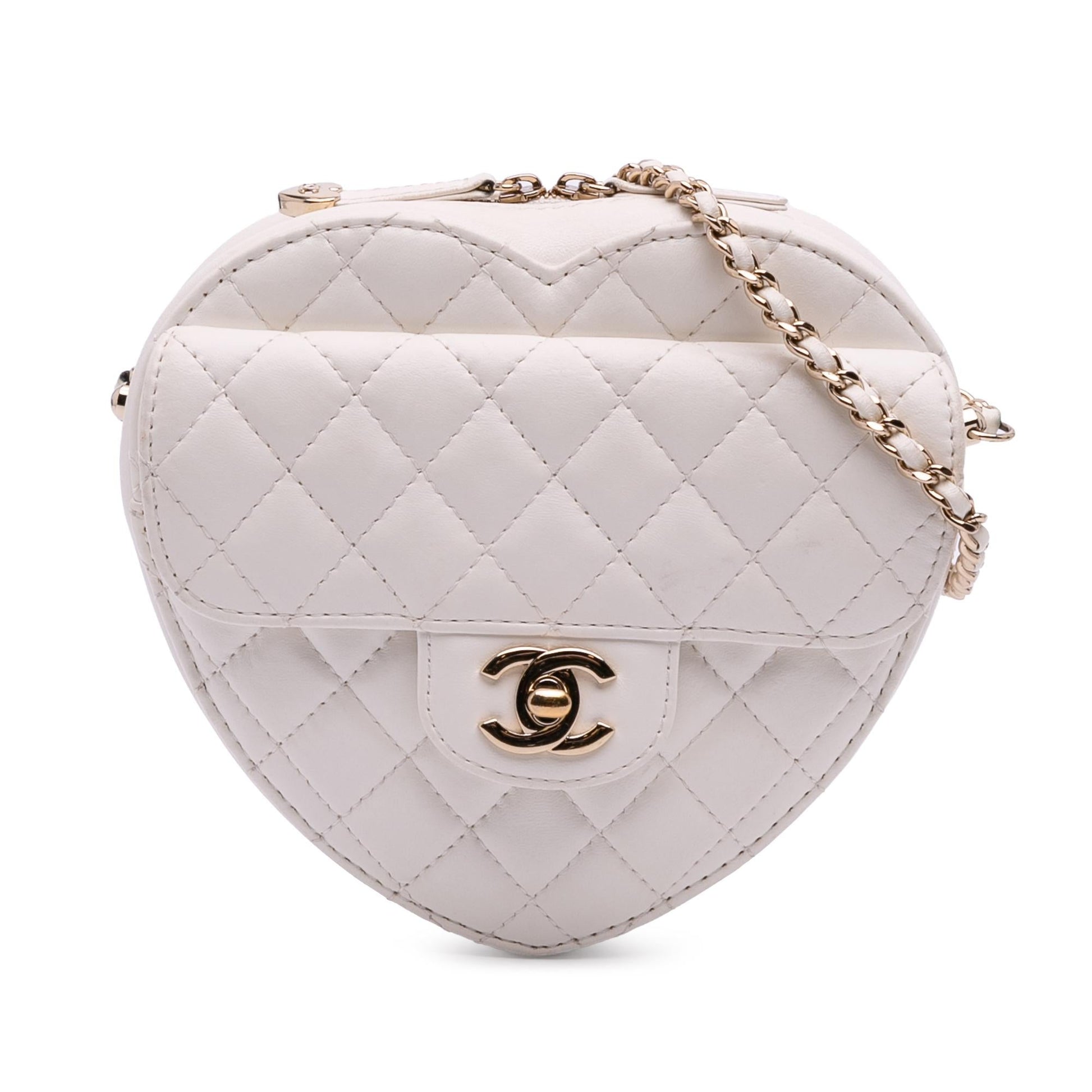 Chanel Lambskin CC Love Heart Crossbody Bag 11